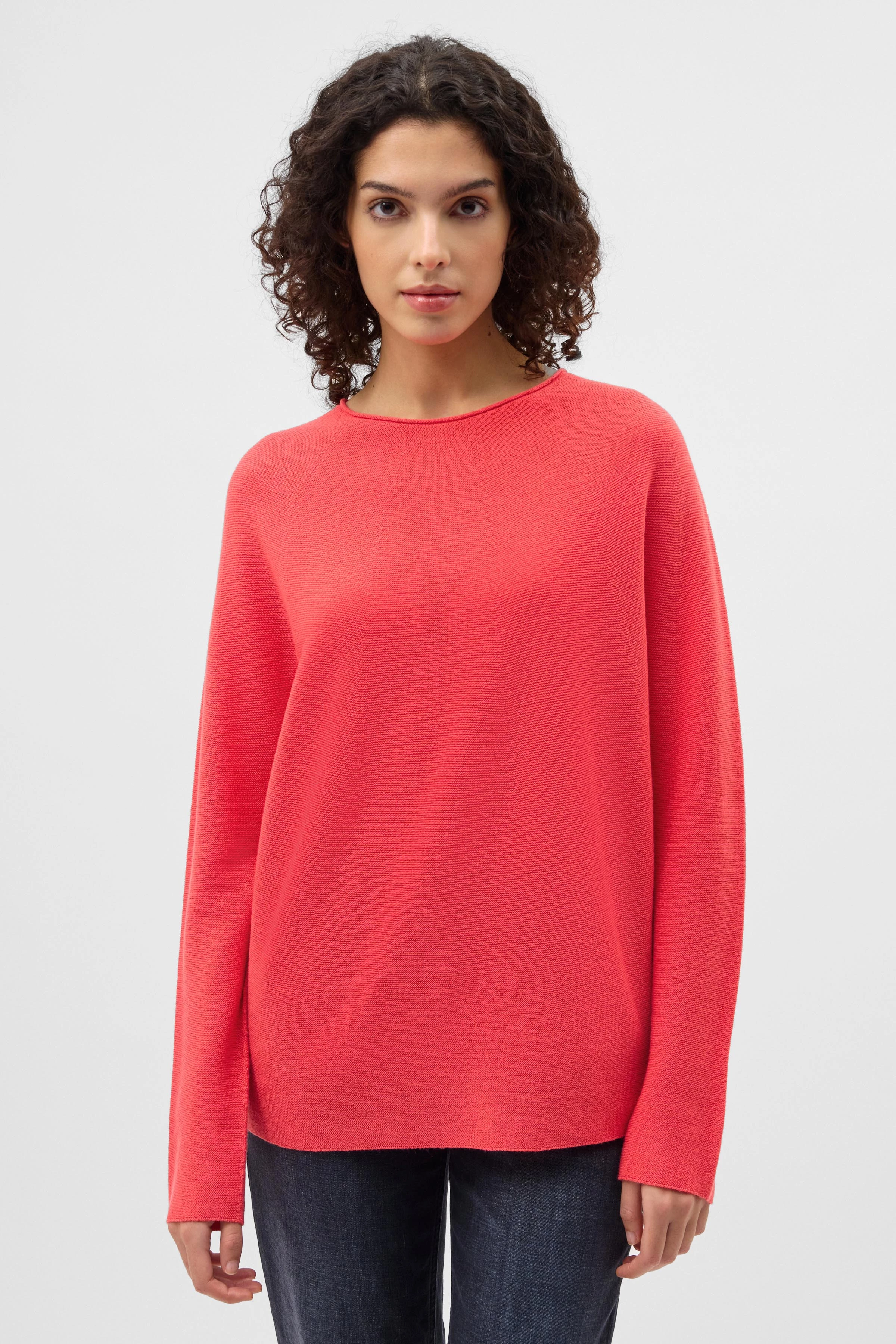 MAILA - Pullover aus reiner Schurwolle - Damen - orange - Frontansicht