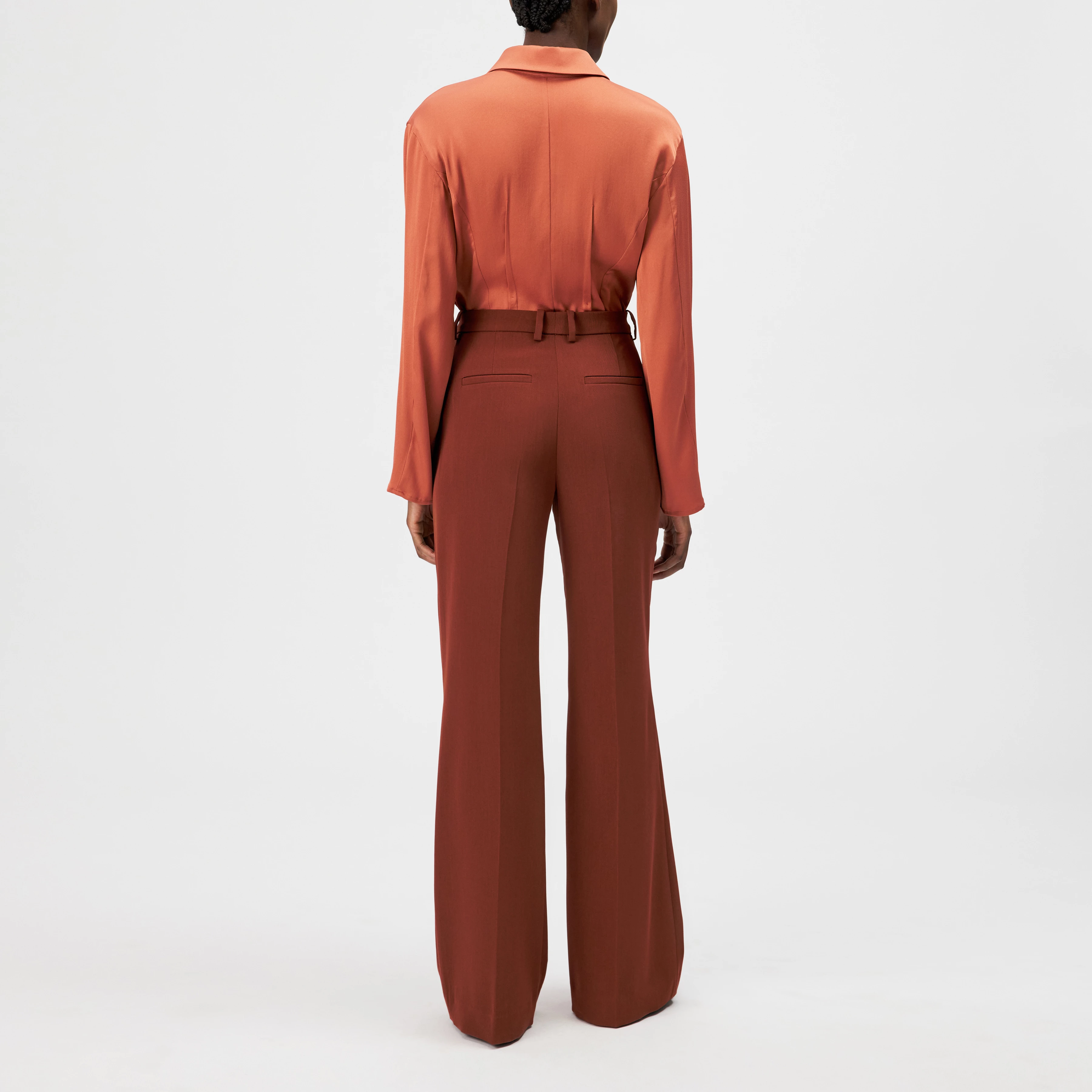 JASIRA - Chemisier cintré en satin fluide - women - orange - Rückansicht