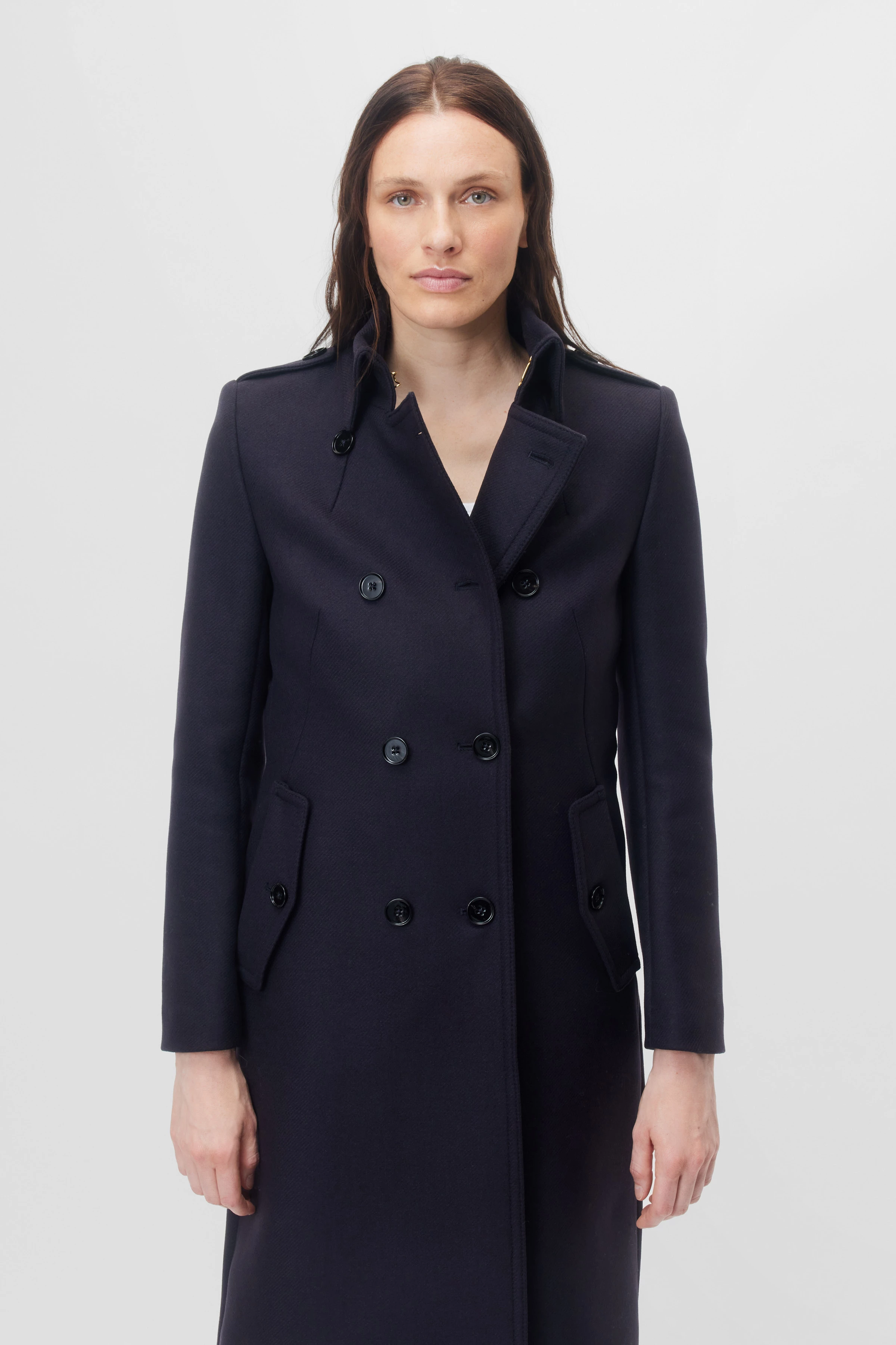 HARLESTON - uniform coat in wool mix - women - blue - Frontansicht