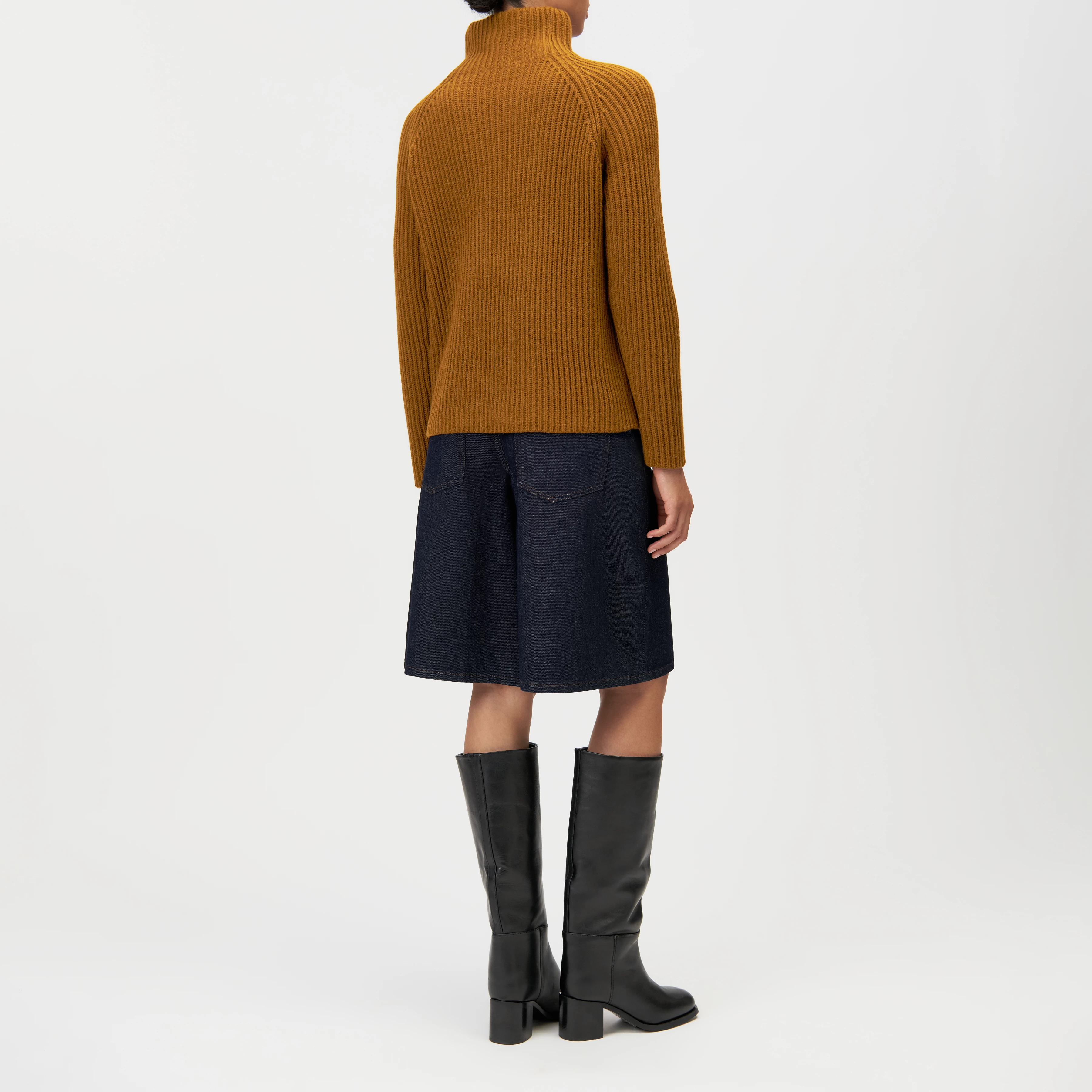 ARWEN - Rollkragenpullover in Woll-Alpakamix - Damen - braun - Rückansicht