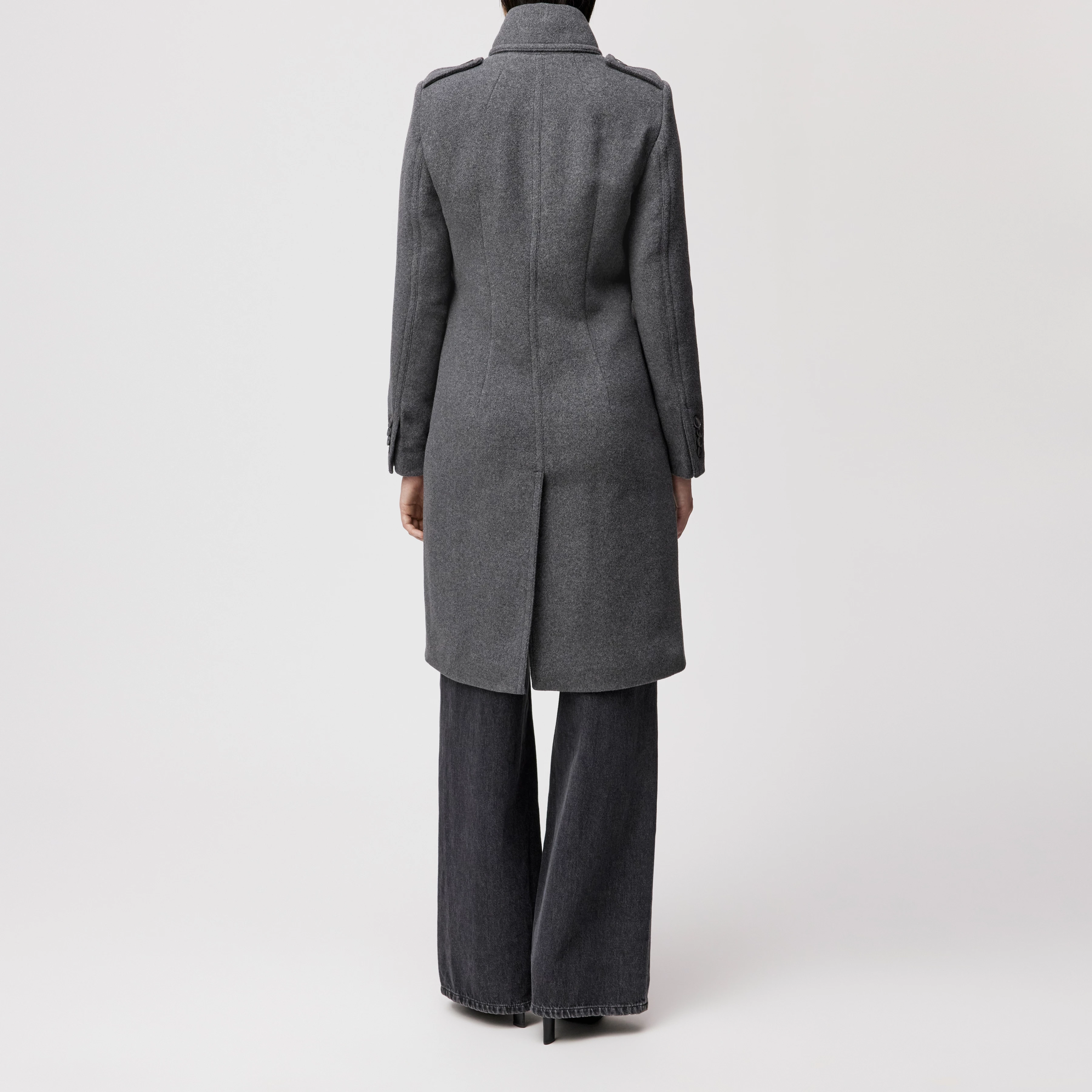 HARLESTON - Uniformmantel in Woll-Mix - Damen - grau - Rückansicht