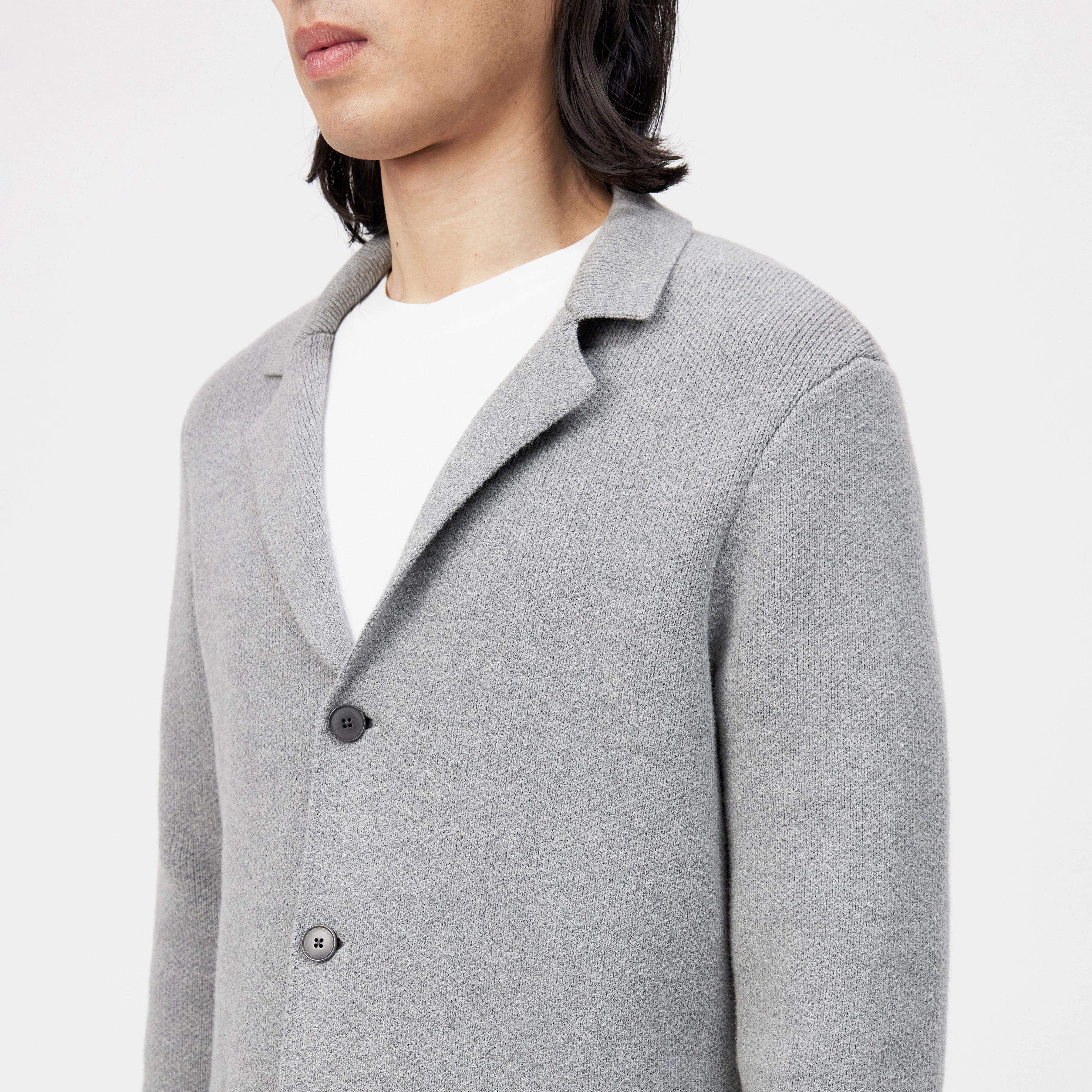 TIMMINO_2 - Cardigan en mélange de coton - men - gris - Detailansicht am Model