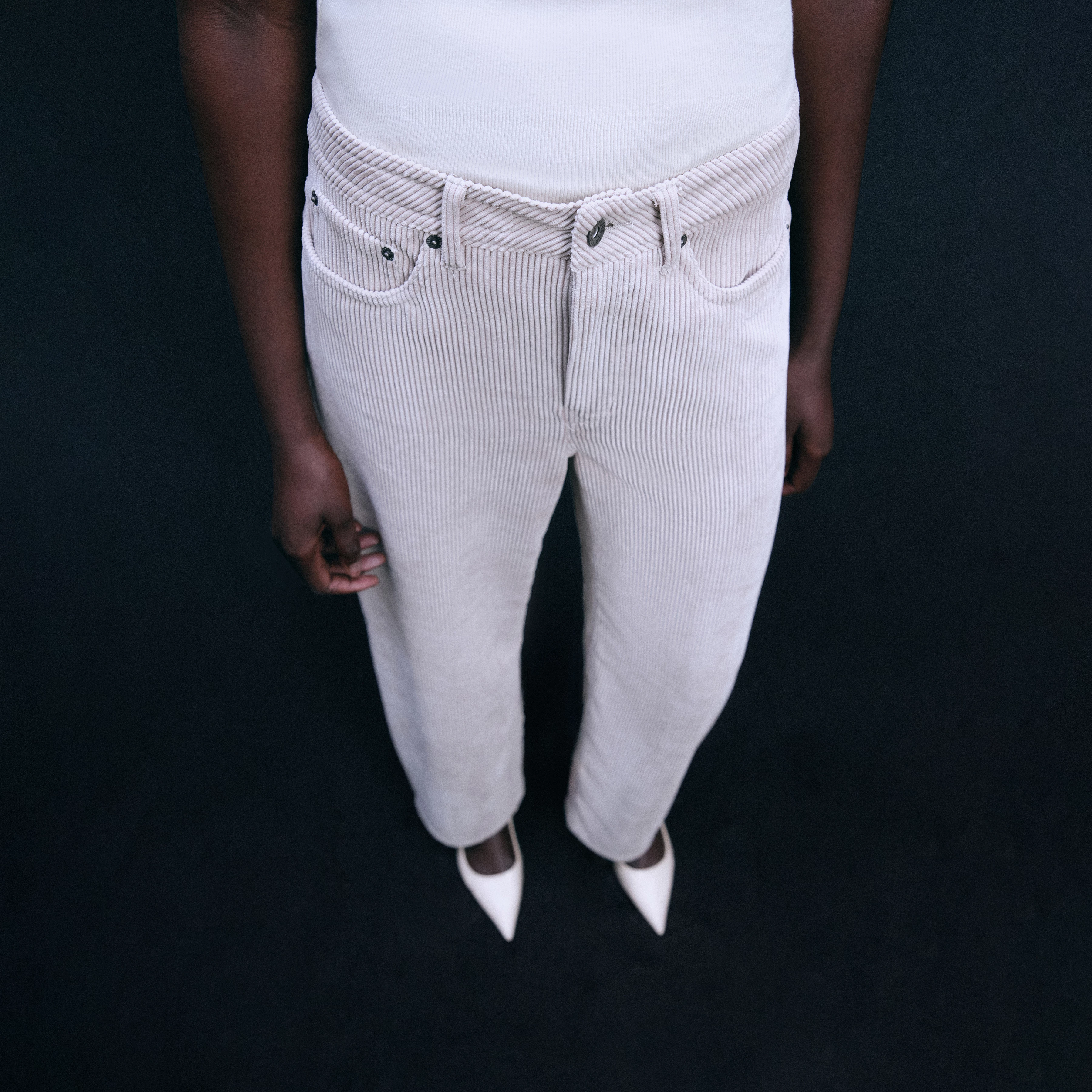 MEDLEY - Mid-waist jeans in corduroy - women - beige