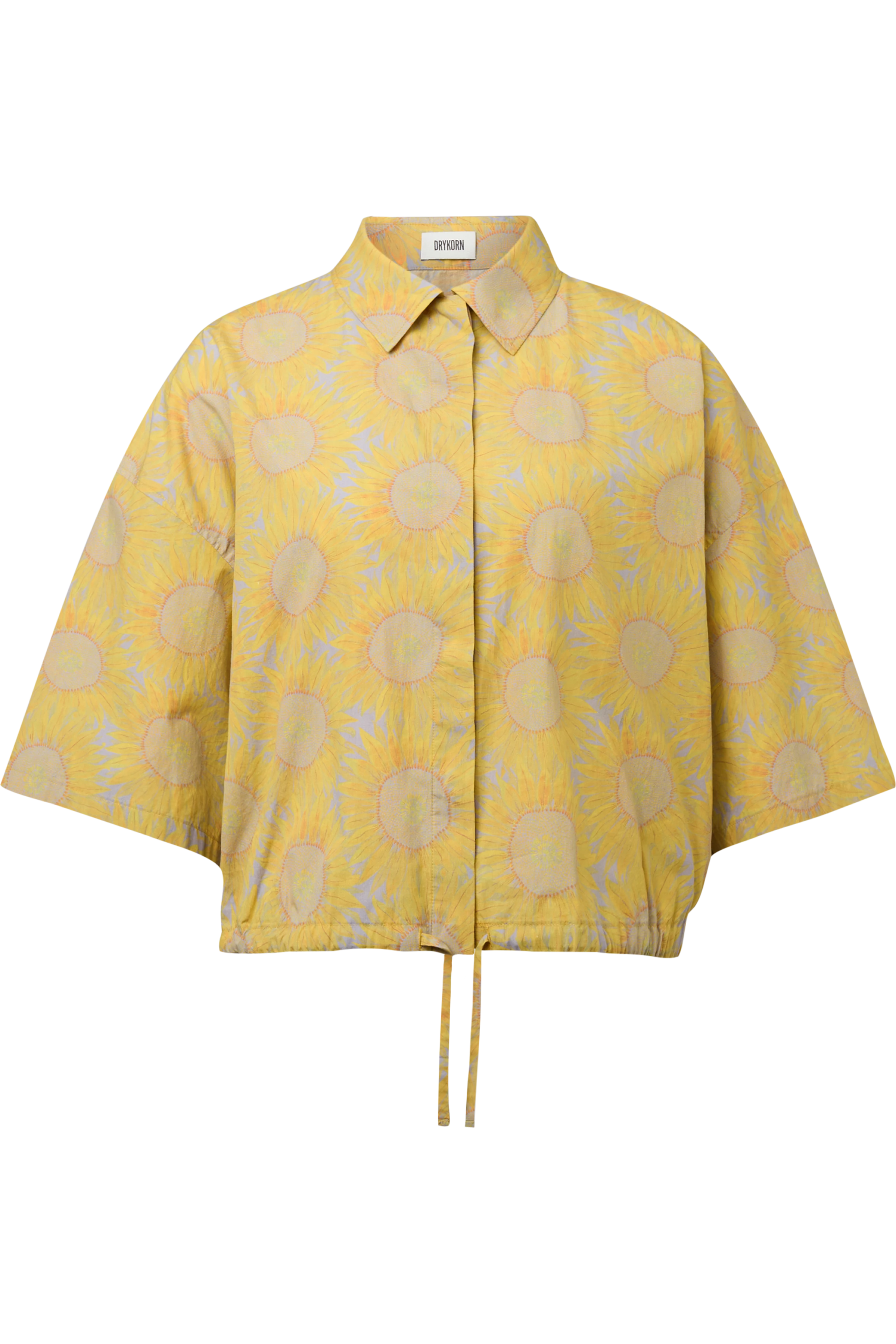 LAINAY - Cropped shirt blouse with sunflower print - women - yellow - Freisteller Frontansicht