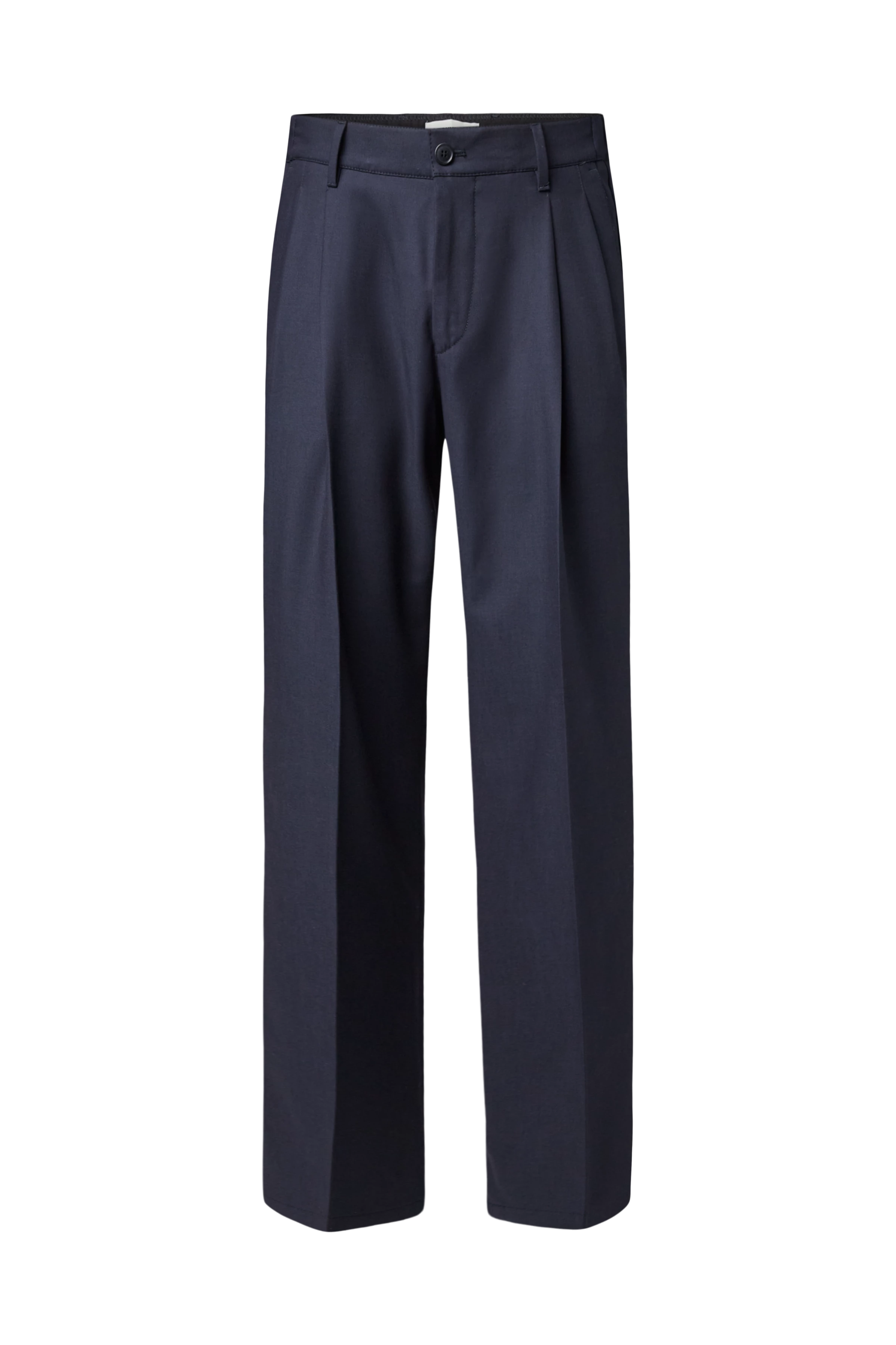 LEEK - Relaxed fit pleated trousers in wool mix - men - blue - Freisteller Frontansicht