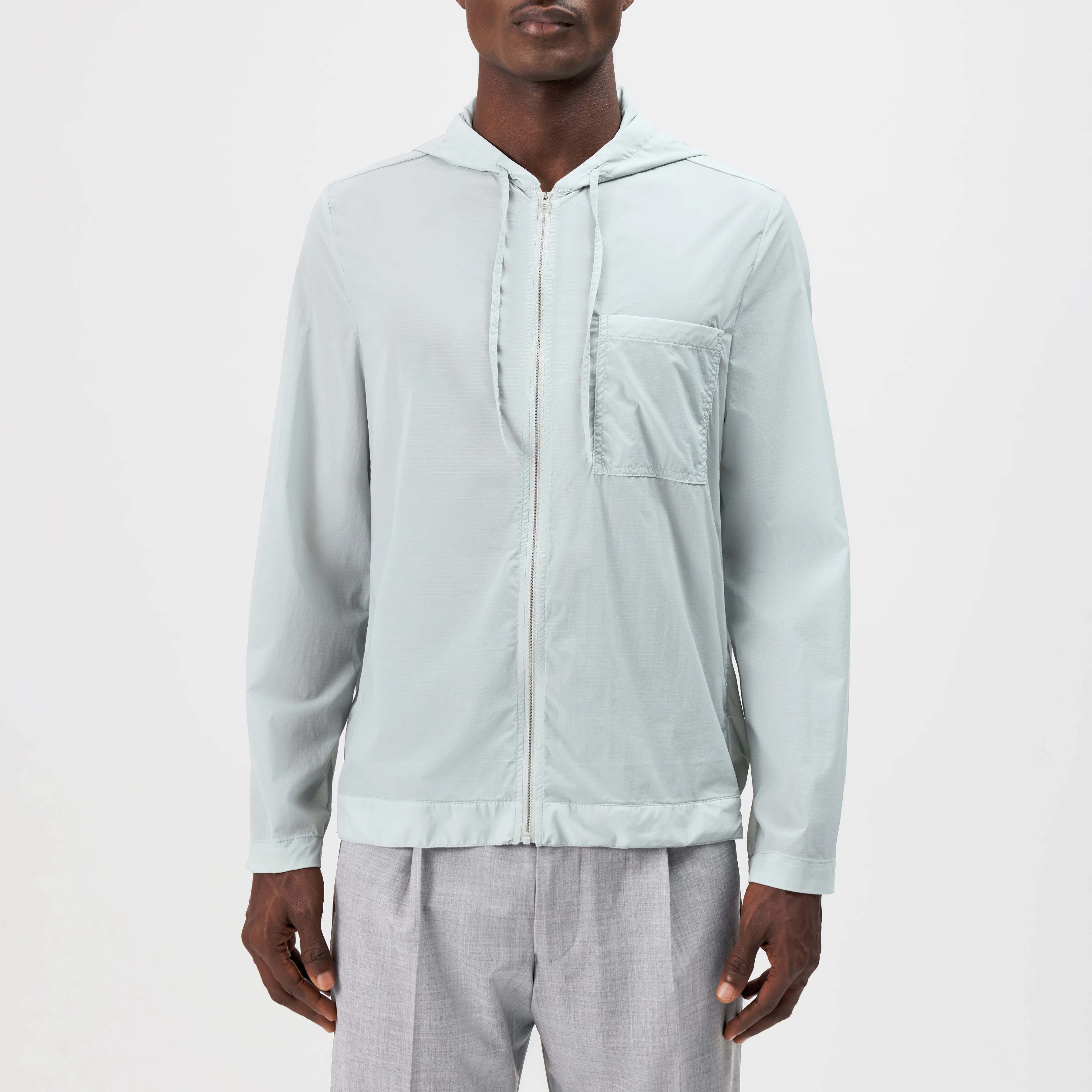 JENON - Tech Ripstop Zip Hoodie Jacket - men - grey - Frontansicht
