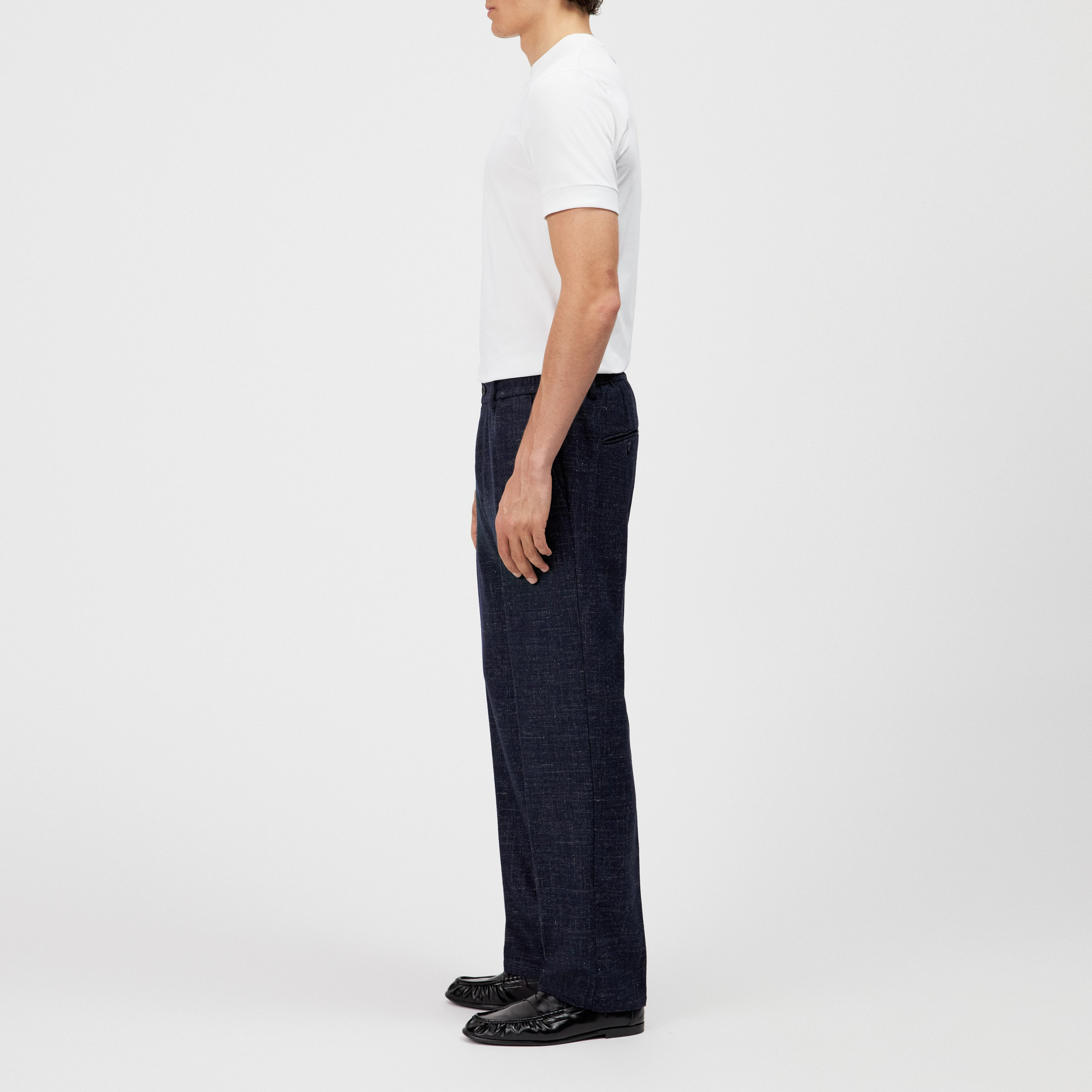 GARONA_B - Casual chinos in wool blend - men - blue - Seitenansicht