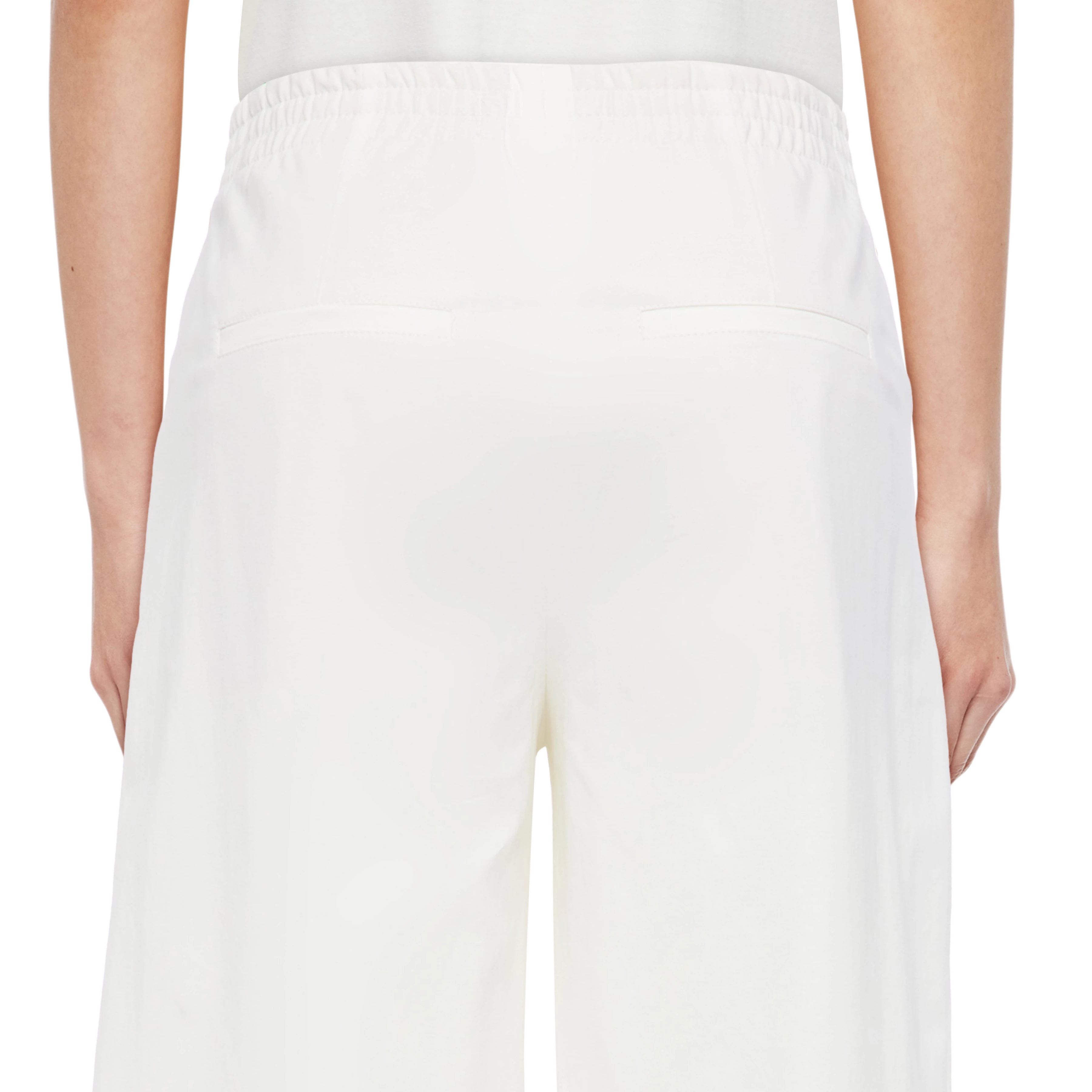 FAE_0 - Trousers with barrel leg in Punto Milano jersey - women - off white - Detailansicht am Model