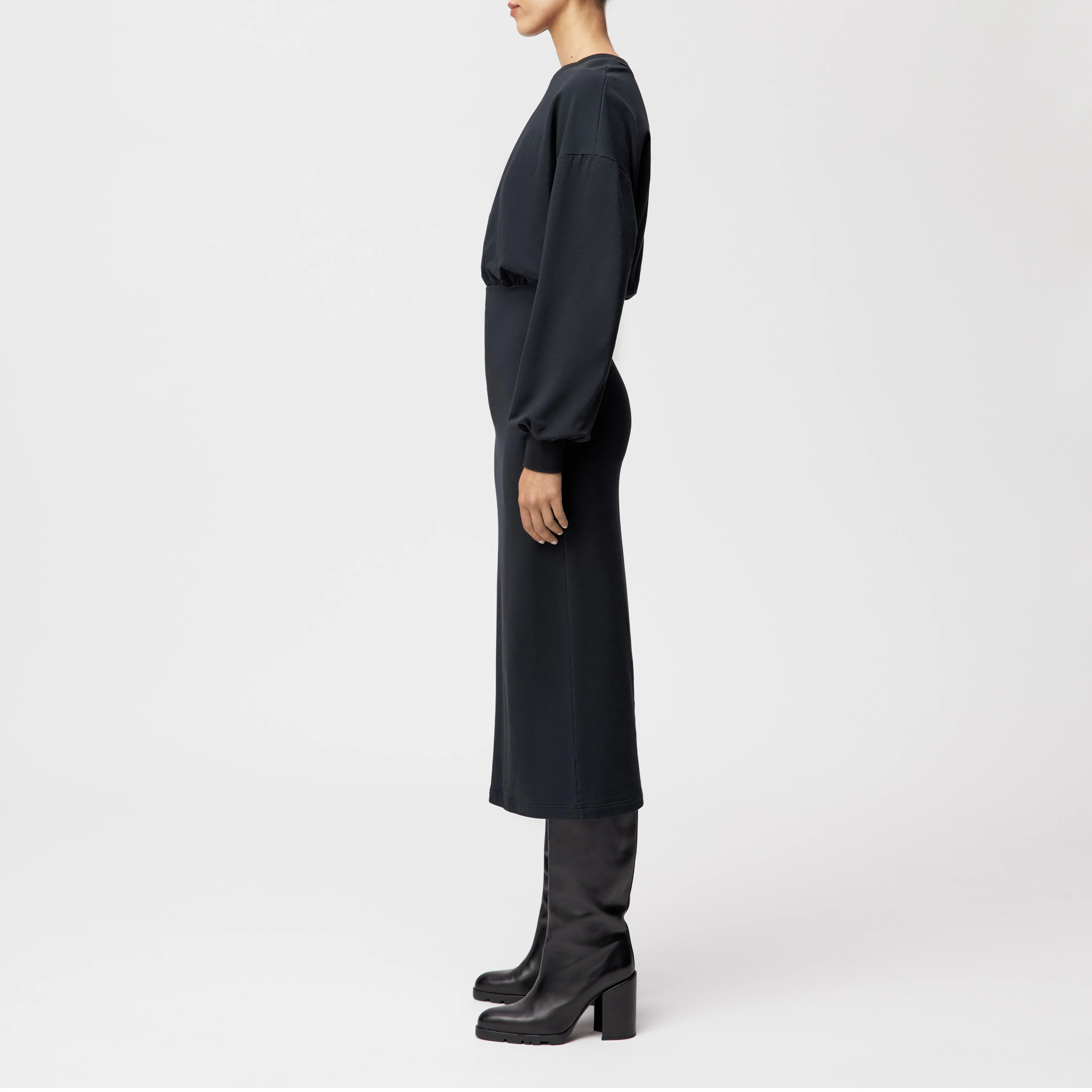 VILIAN - Kleid in Baumwoll-Mix - Damen - schwarz - Seitenansicht