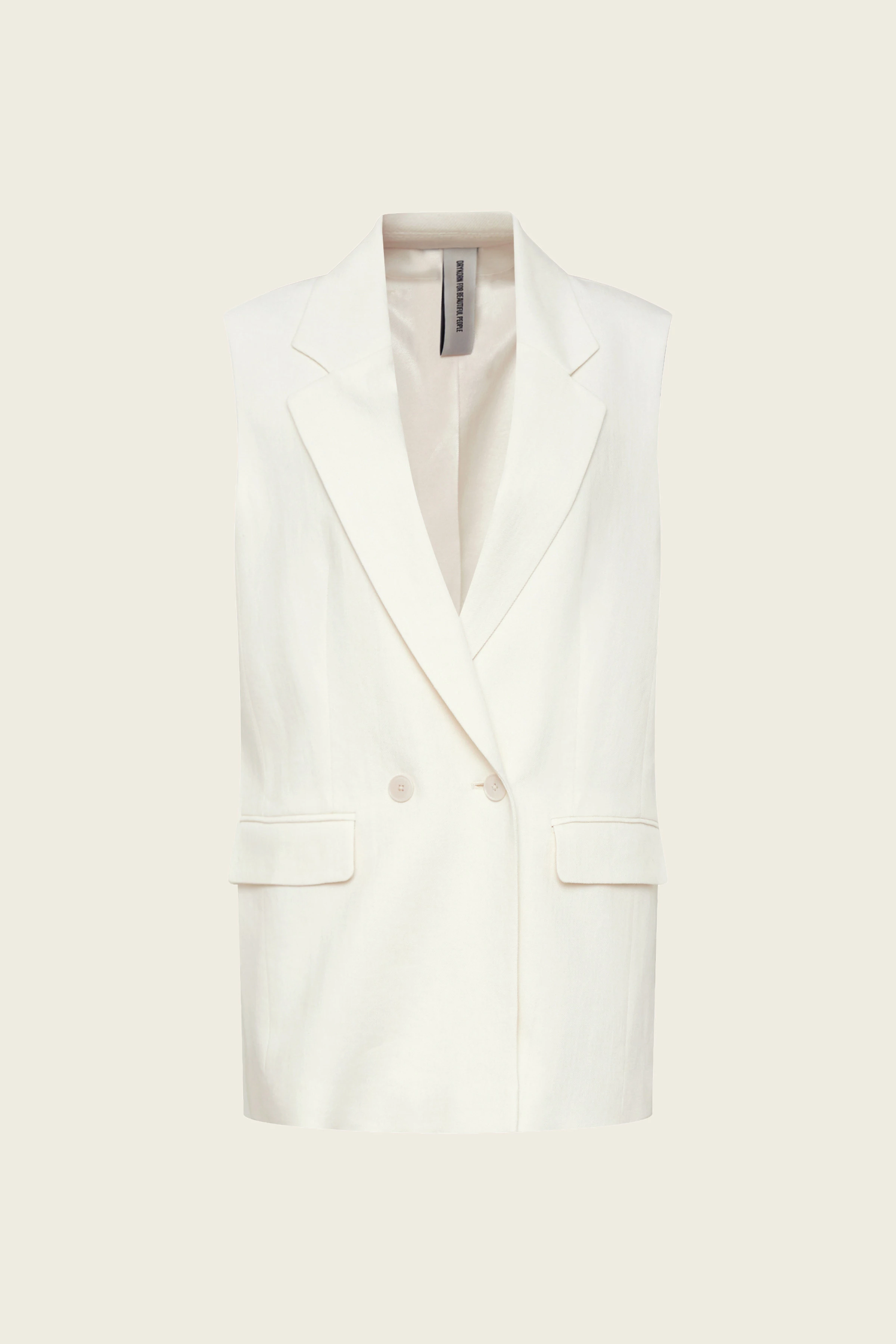 HAINAULT - Ärmelloser Blazer aus Leinen-Viskose-Mix - Damen - off white - Freisteller Frontansicht