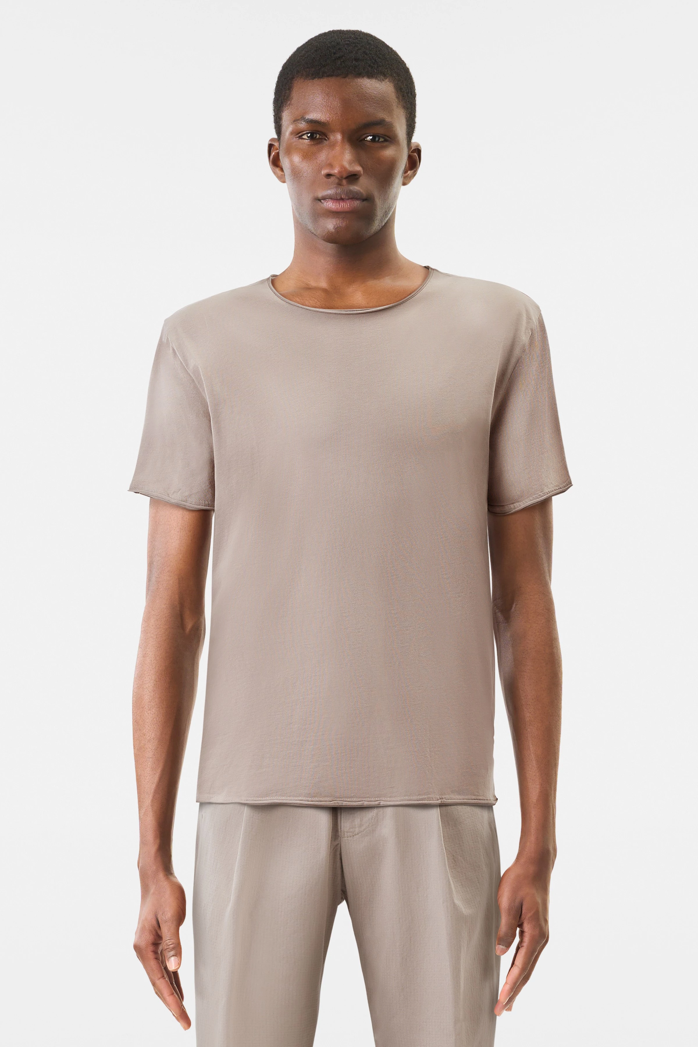 KENDRICK - loose t-shirt in cotton - men - beige - Frontansicht