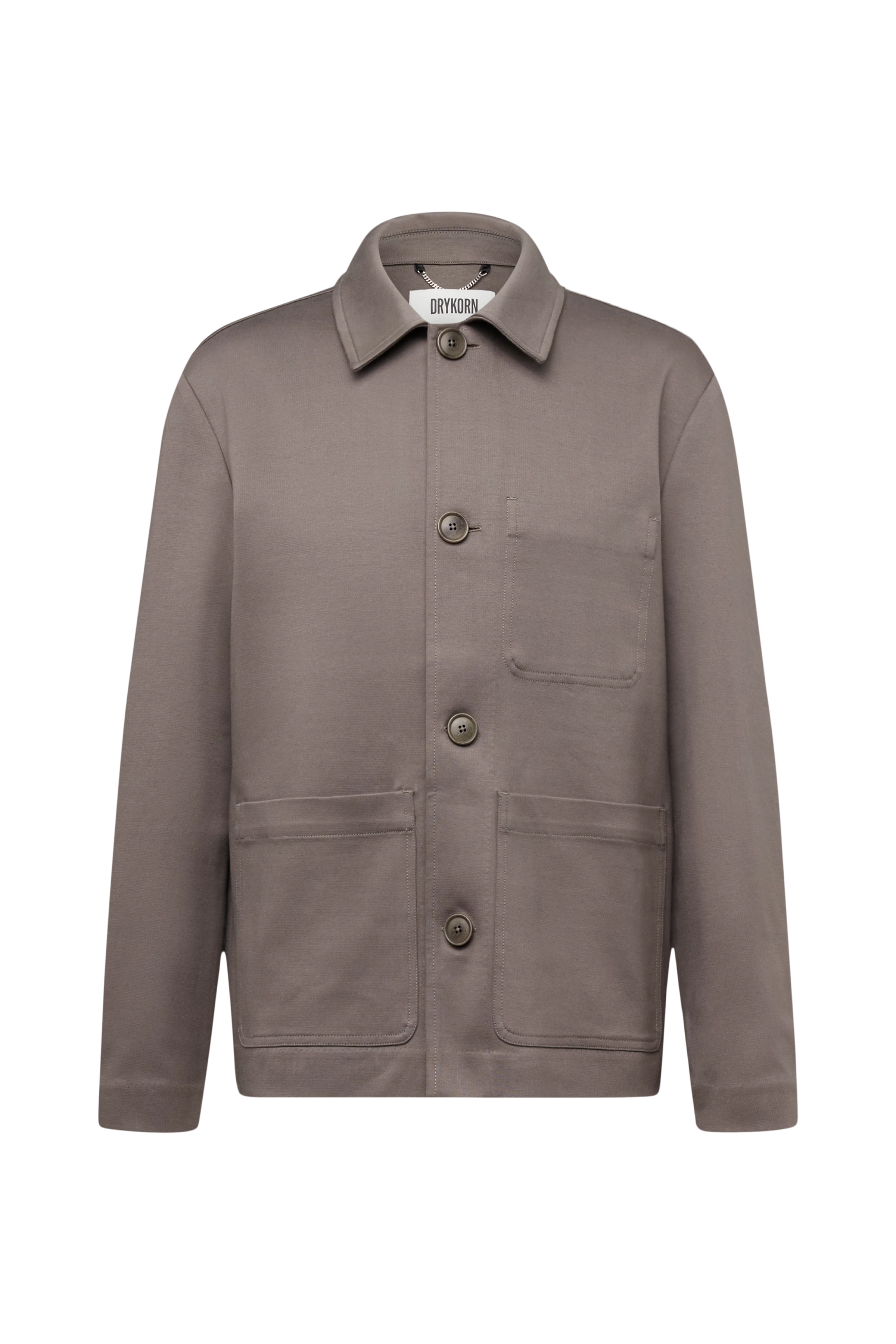 MAKONA - Regular fit indoor jacket made from pure cotton - men - brown - Freisteller Frontansicht