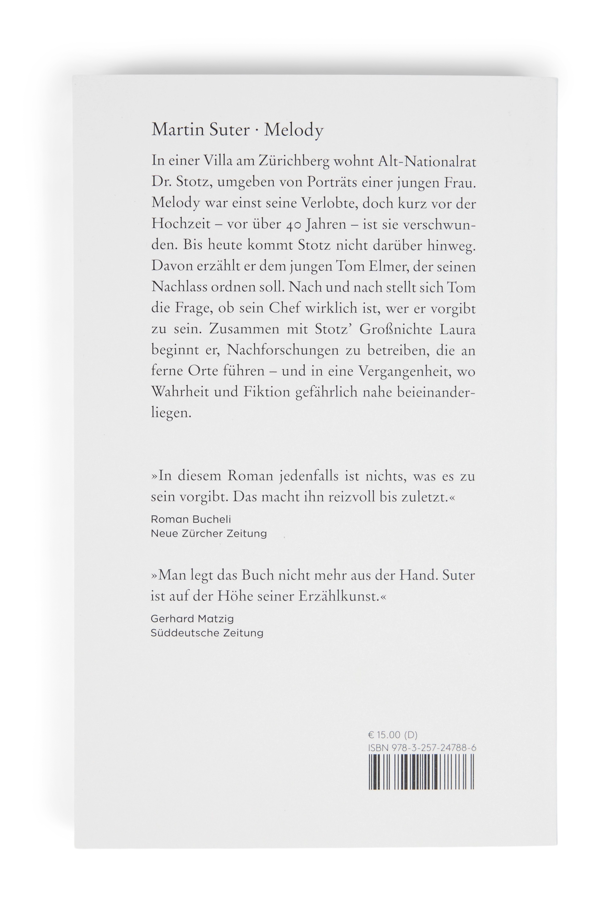 MELODY - Paperback from Diogenes - unisex - white - Freisteller Rückansicht