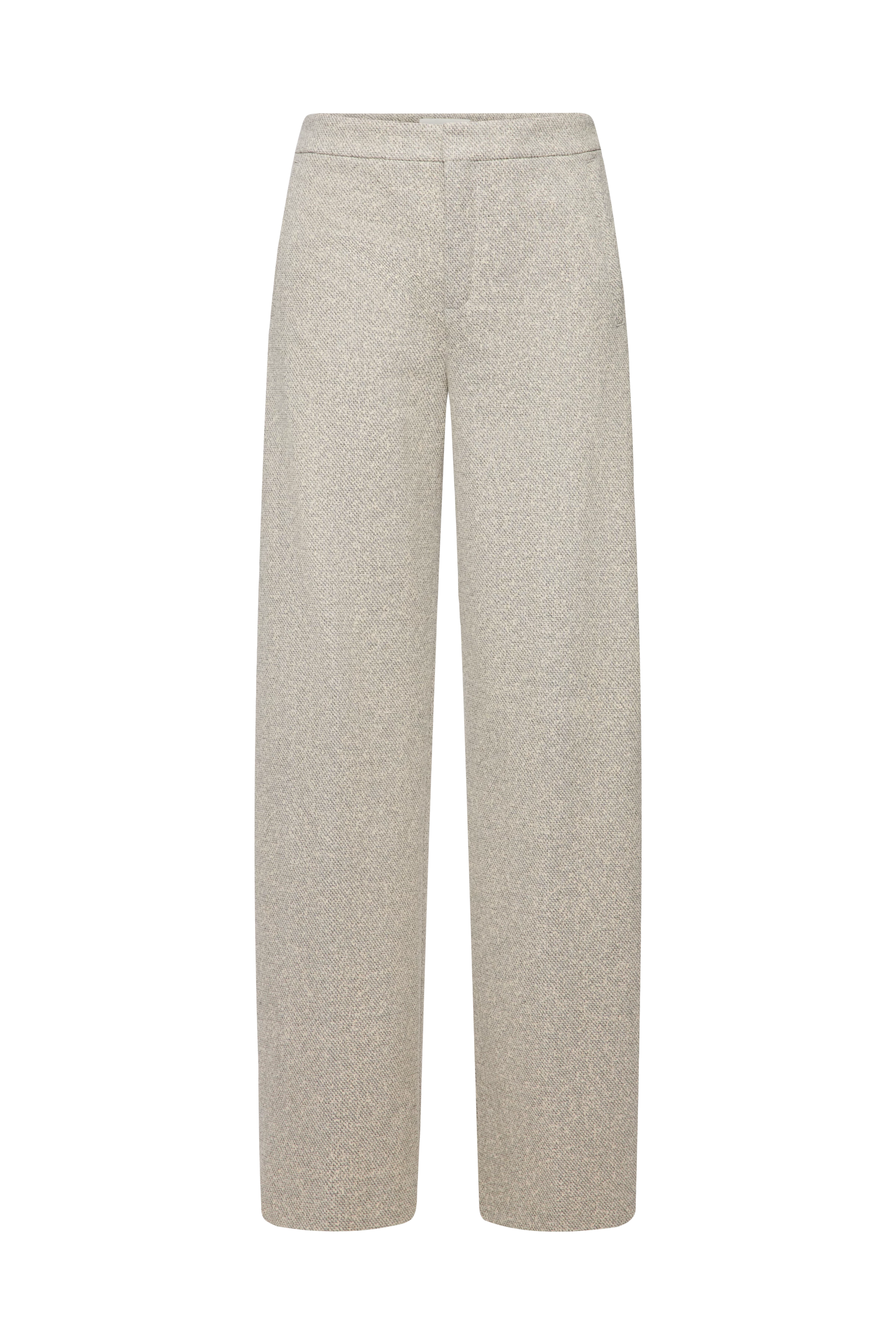 FAE_0 - Hose mit Barrel-Leg in Viskose-Baumwoll-Mix - Damen - grau - Freisteller Frontansicht