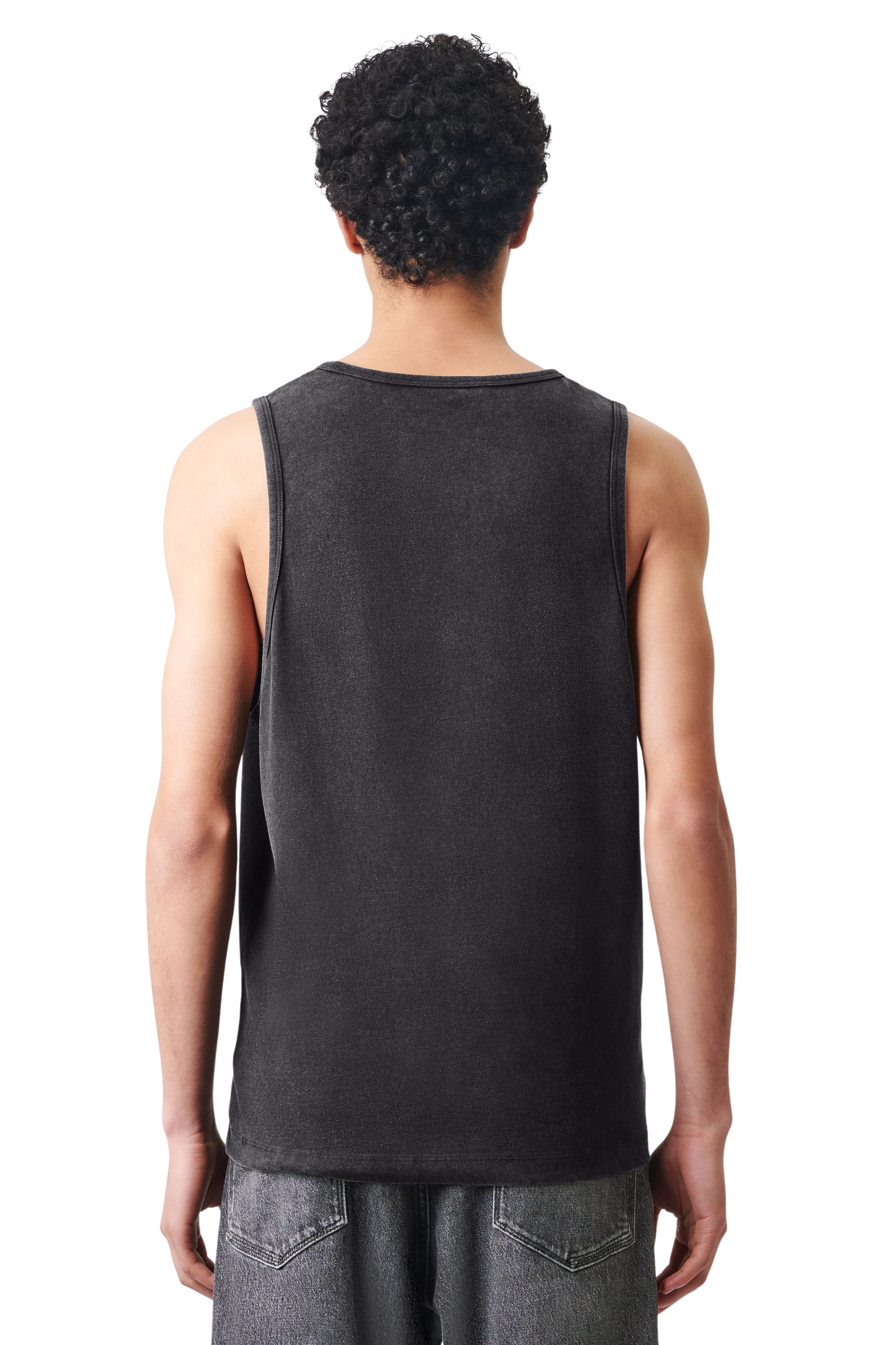 WYLAN - relaxed fit tank top in a washed look - men - grey - Rückansicht