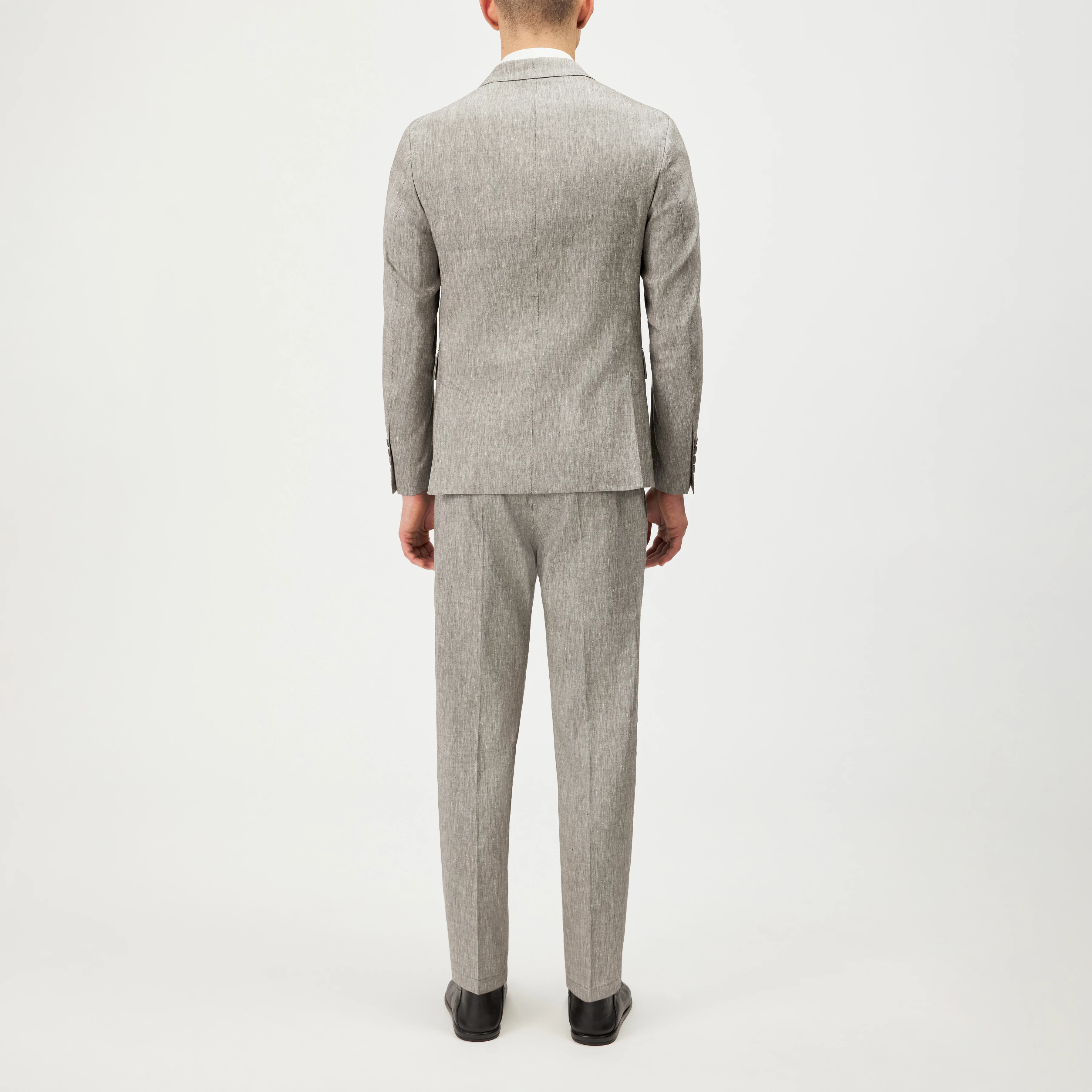 YAMES - Enkeltradet jakke i hørmix - men - grøn - Rückansicht