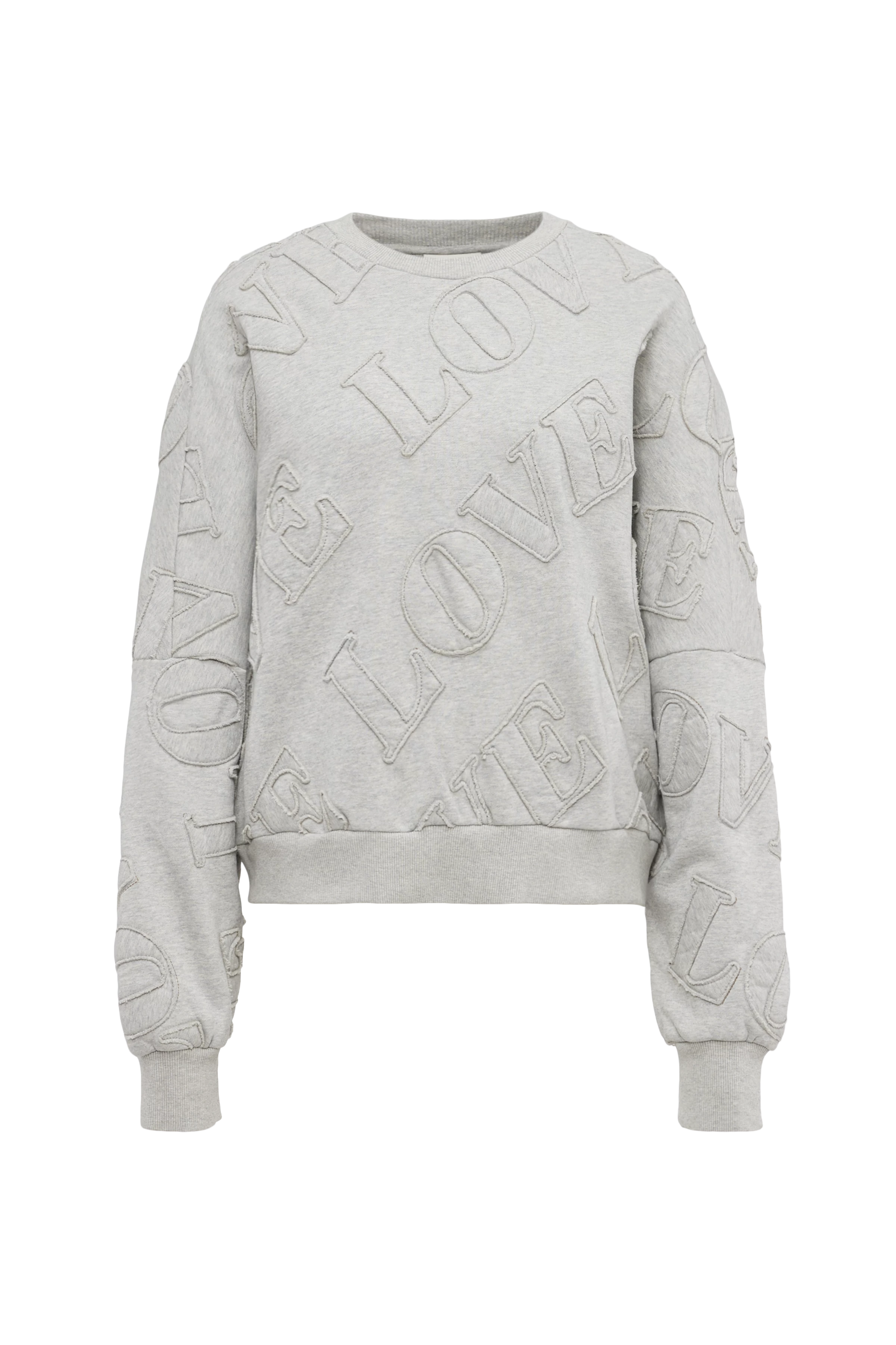 ASTERA_P11 - Oversized Sweatshirt in reiner Baumwolle - Damen - grau - Freisteller Frontansicht