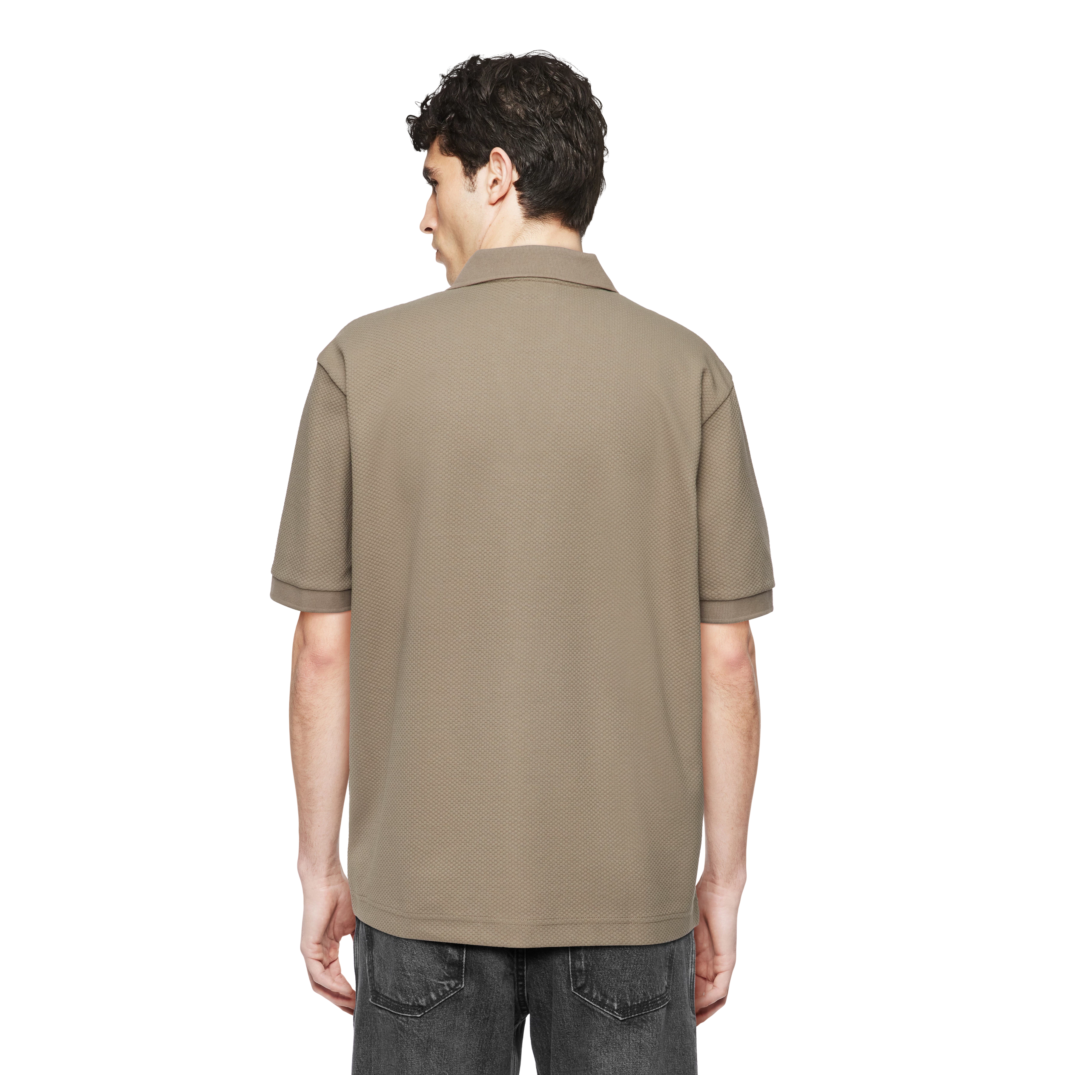 ACAYO - Casual polo in katoenmix - heren - bruin - Rückansicht