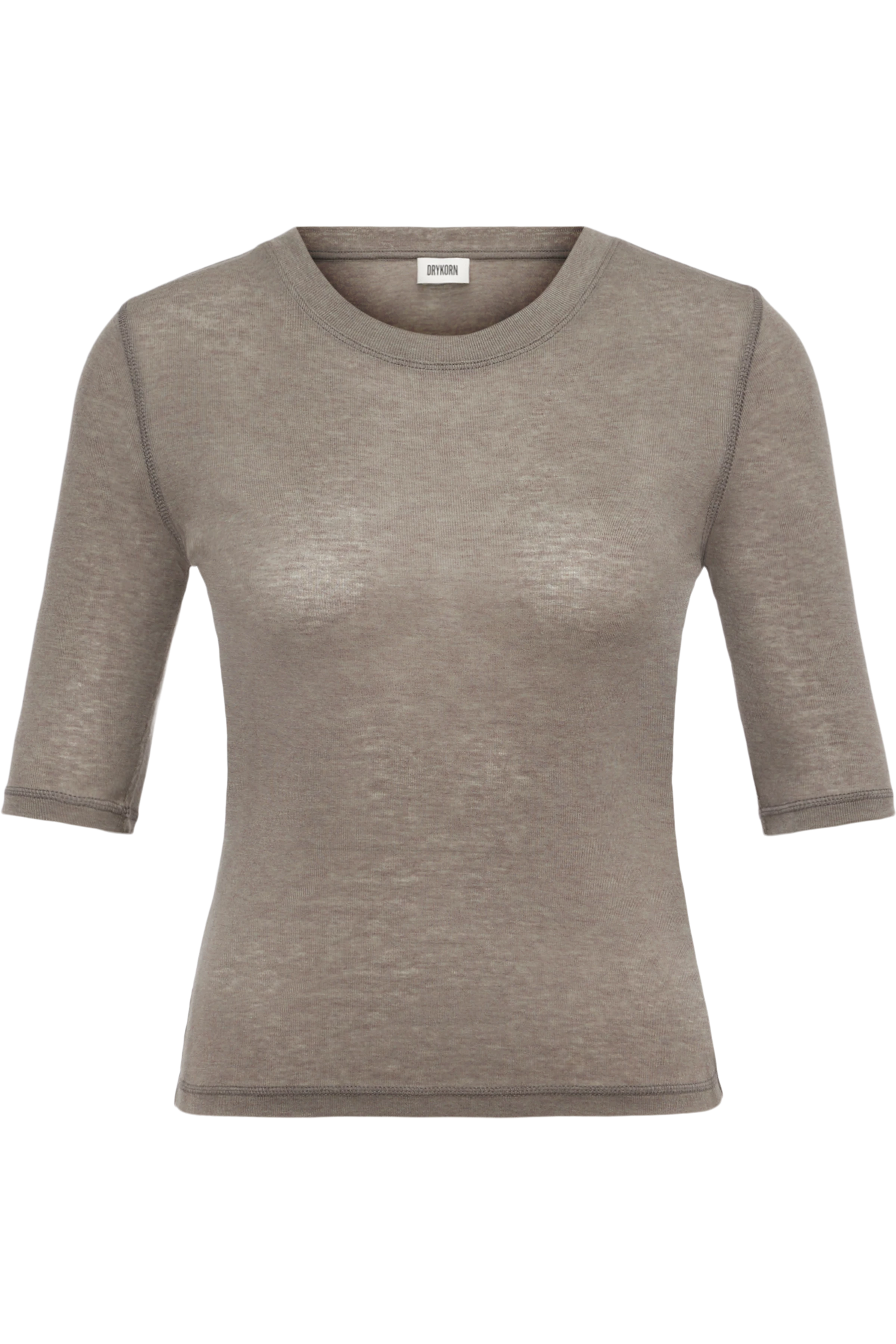 SELAY - Schmales Oberteil in Lyocell-Wolle-Mix - Damen - grau - Freisteller Frontansicht