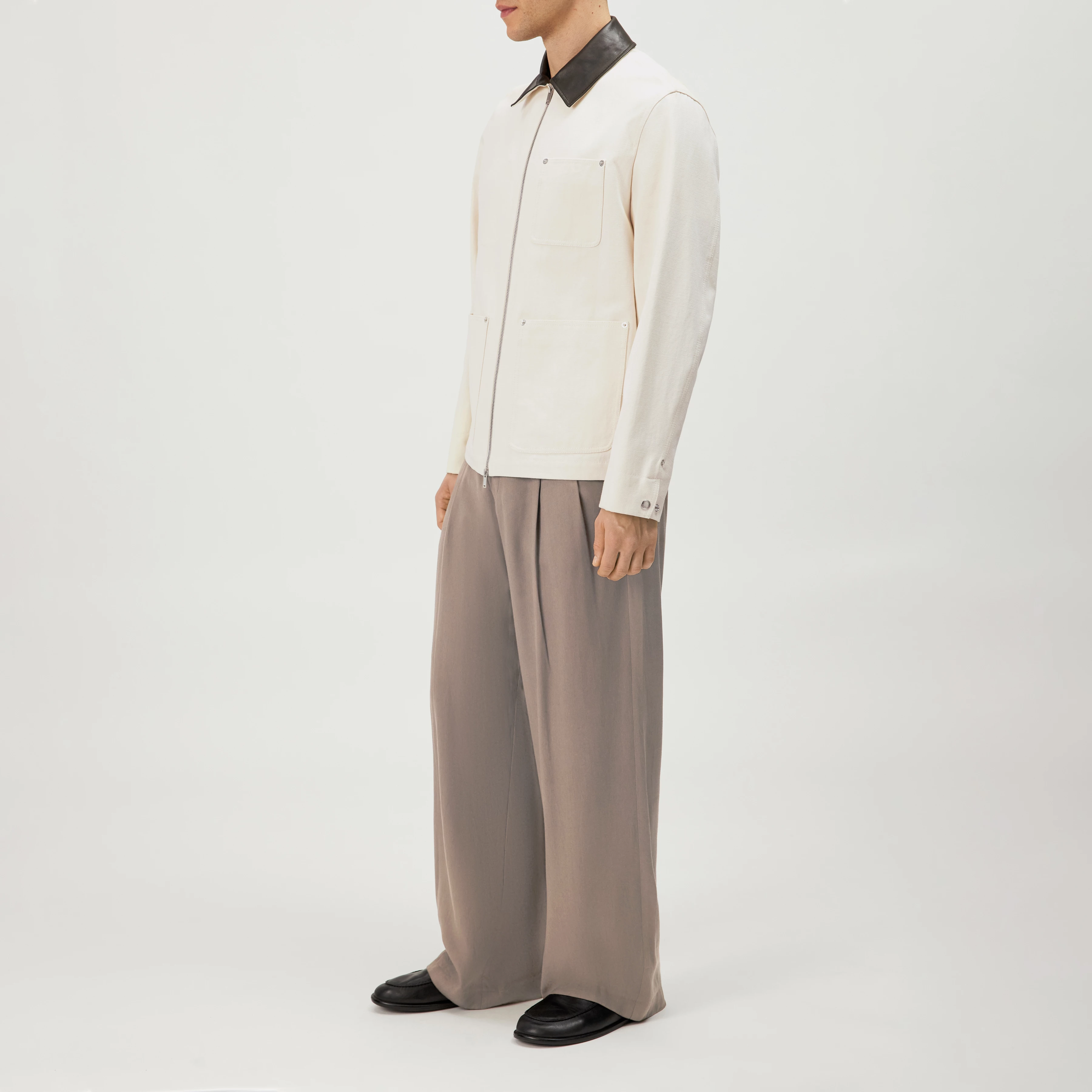 KALENO - Cotton-blend utility jacket. - men - off white - Seitenansicht