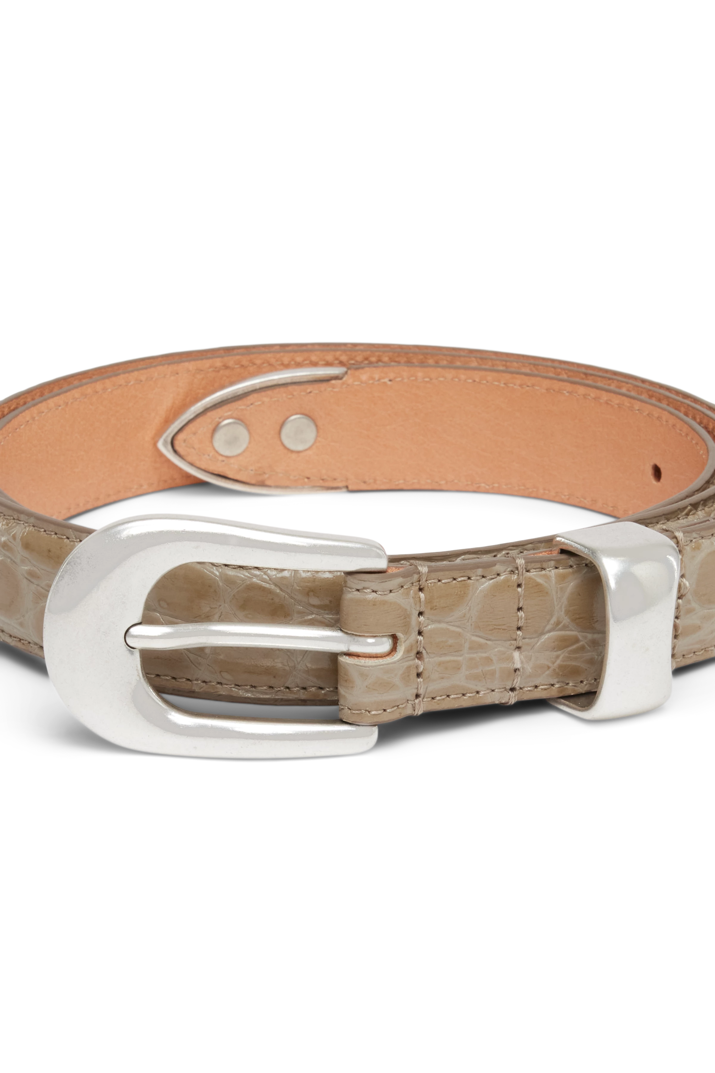 JOKO - Gürtel in Leder - Unisex - beige - Freisteller Detailansicht