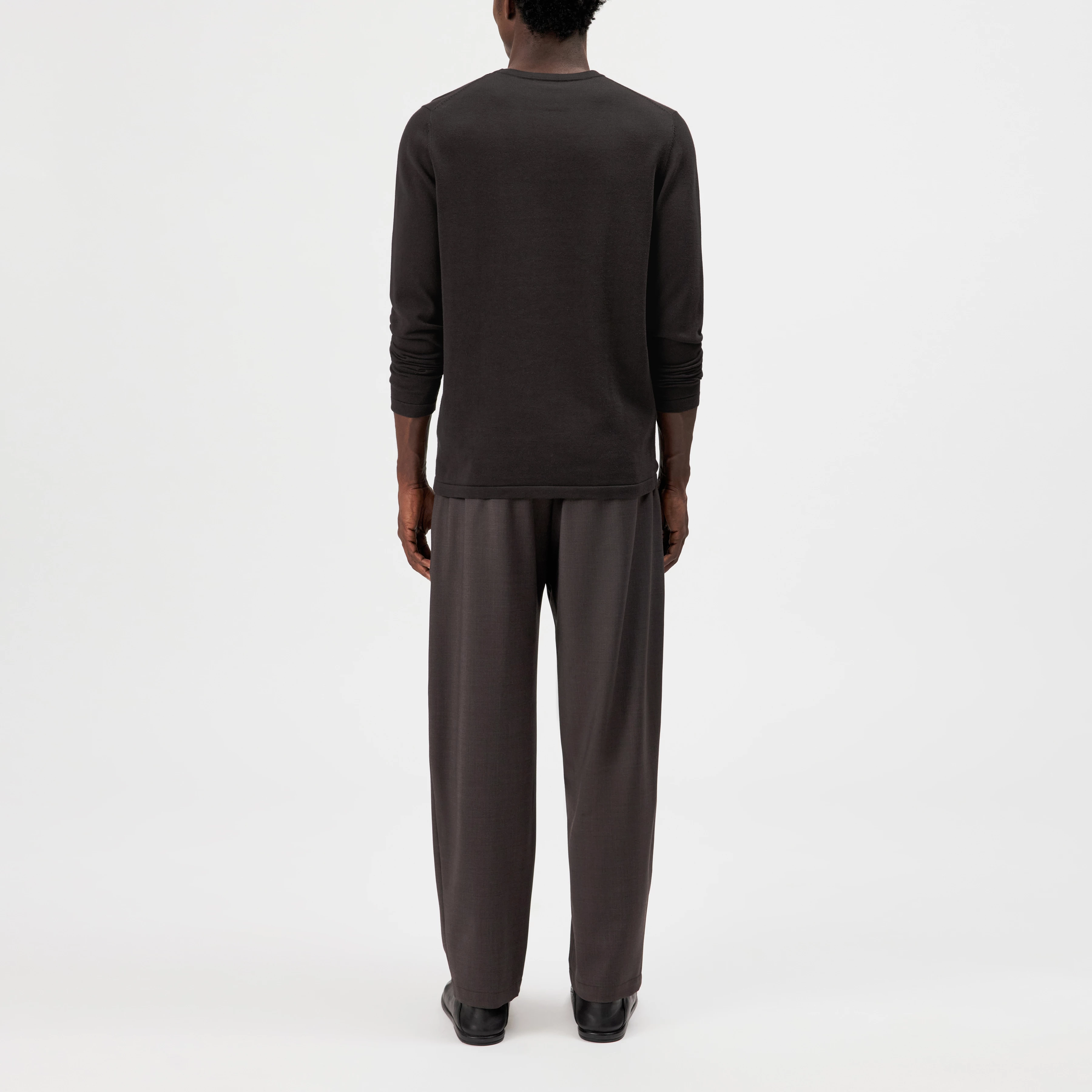 IRMINO - Long sleeve in pure cotton - men - brown - Rückansicht