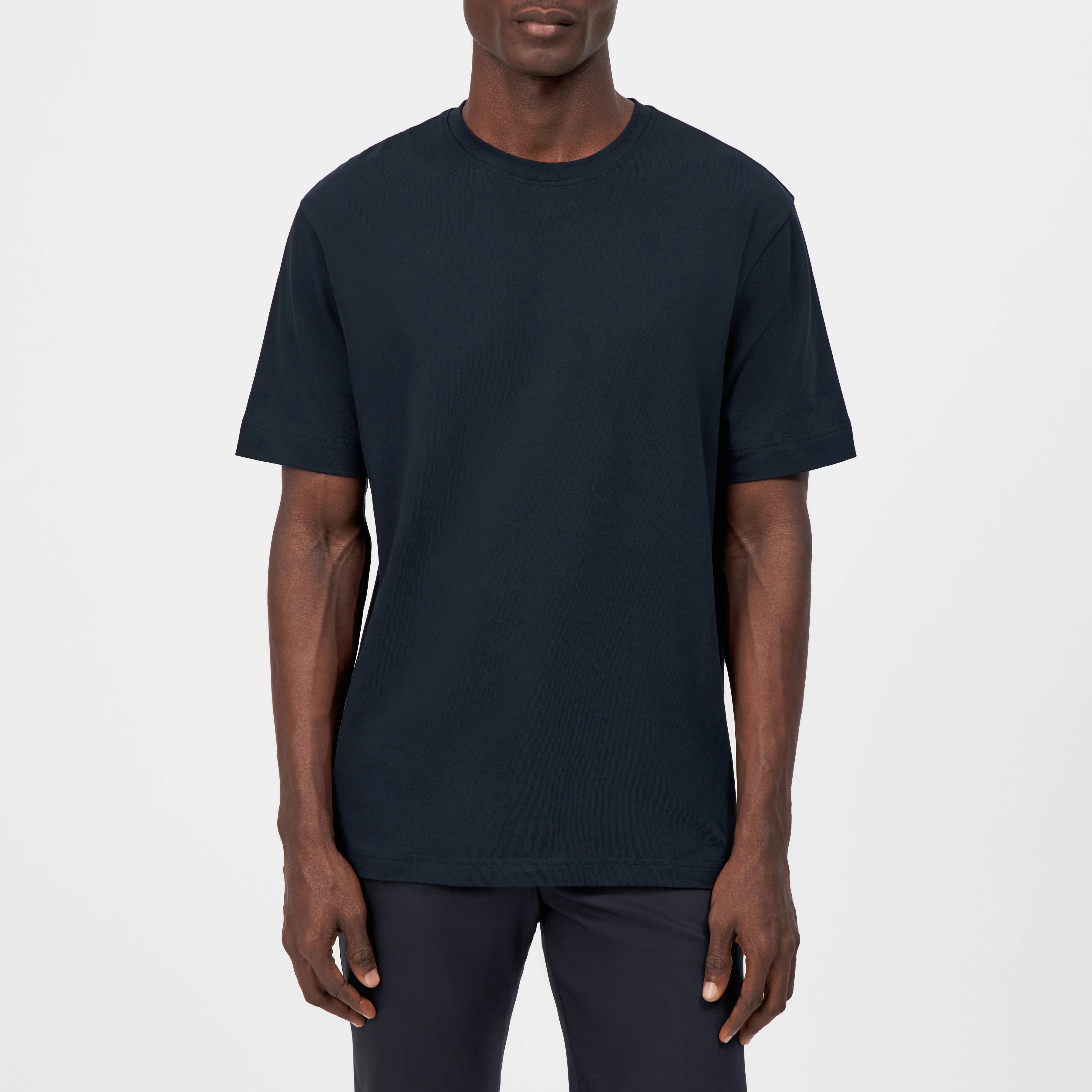 RAPHAEL - T-Shirt in reiner Baumwolle - Herren - blau - Frontansicht