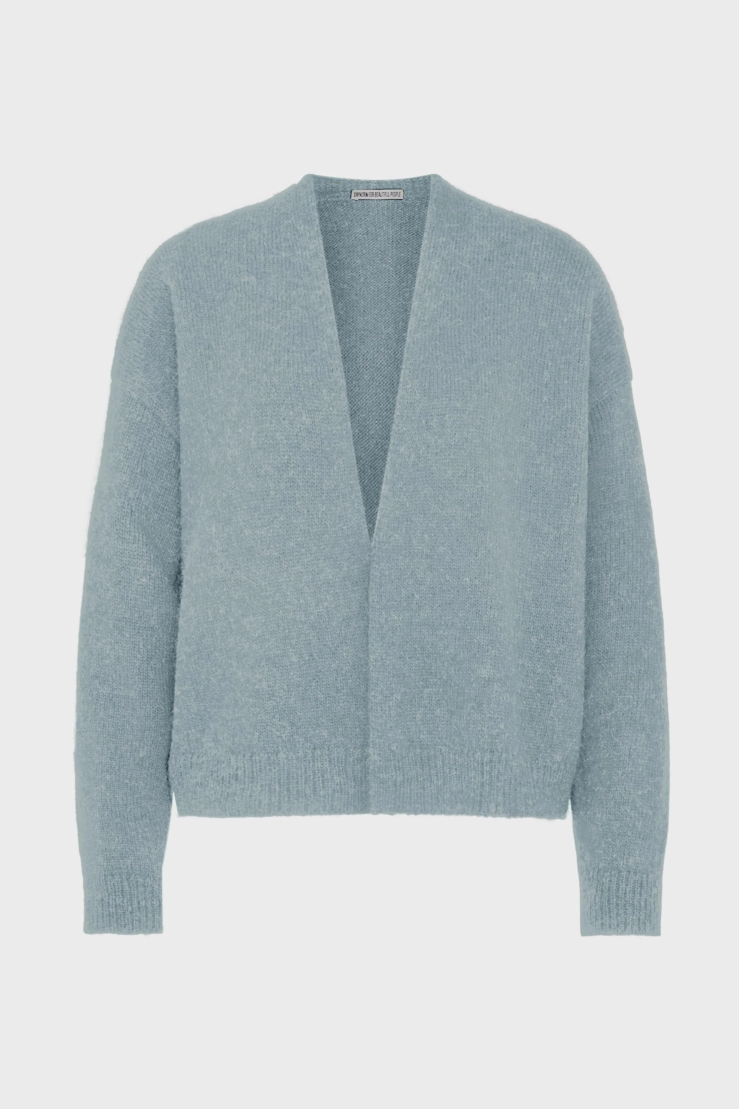 MIRALA - vest in alpacamix - dames - blauw - Freisteller Frontansicht