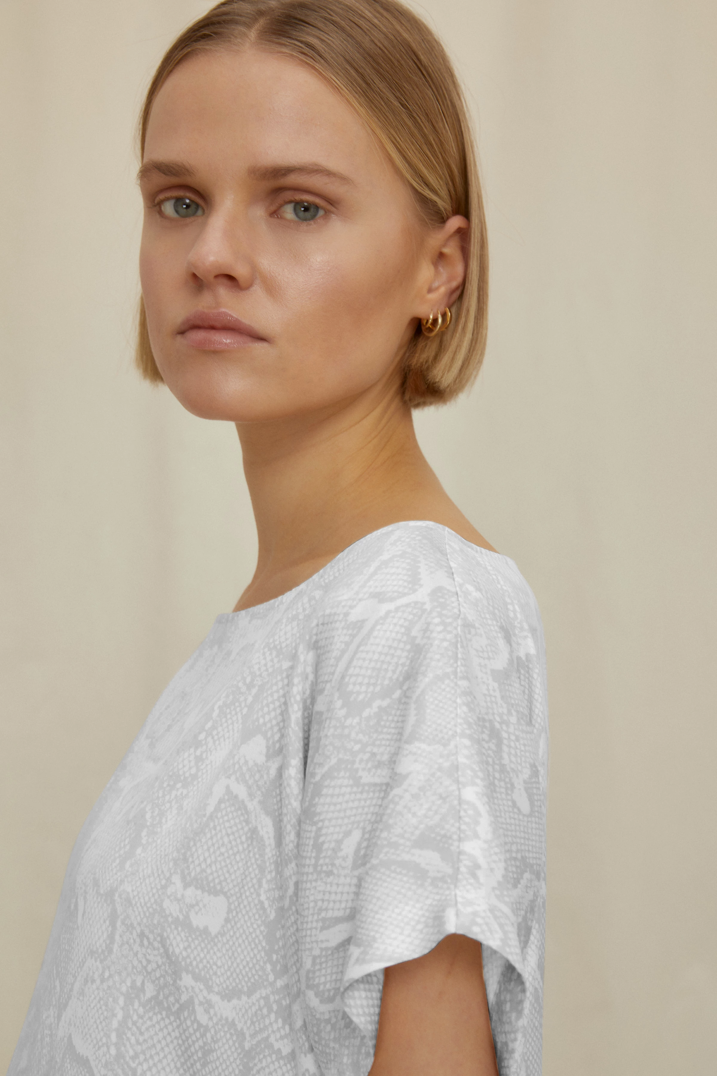 SOMIA - Kurzarmbluse - Damen - grau - Frontansicht