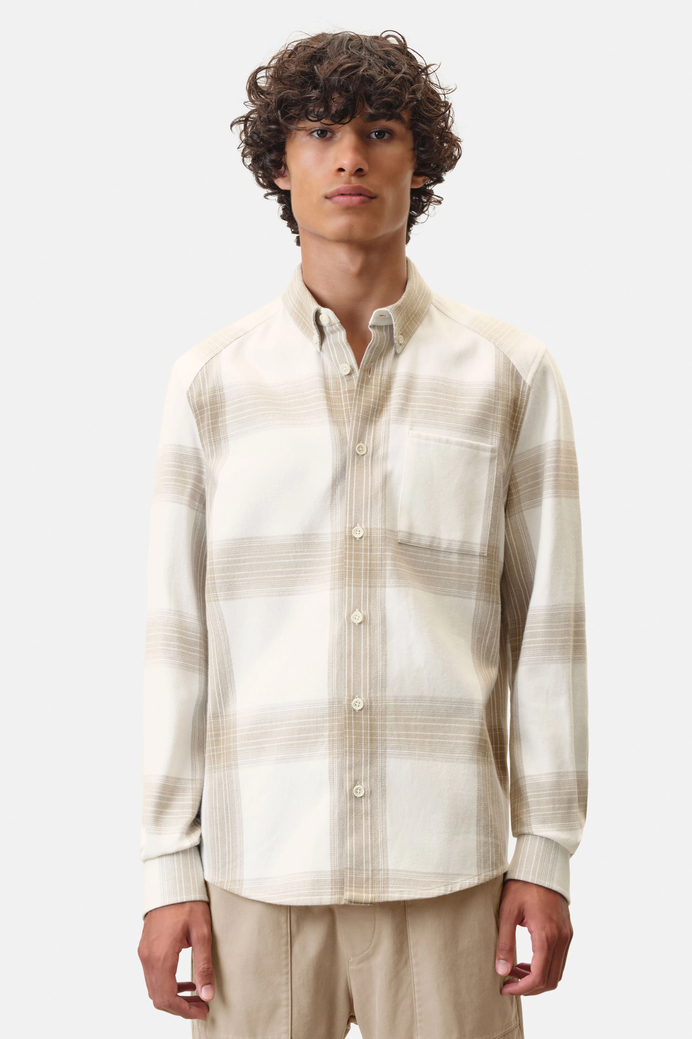 LIET_2 - Button-Down Hemd in reiner Baumwolle - Herren - off white - Frontansicht
