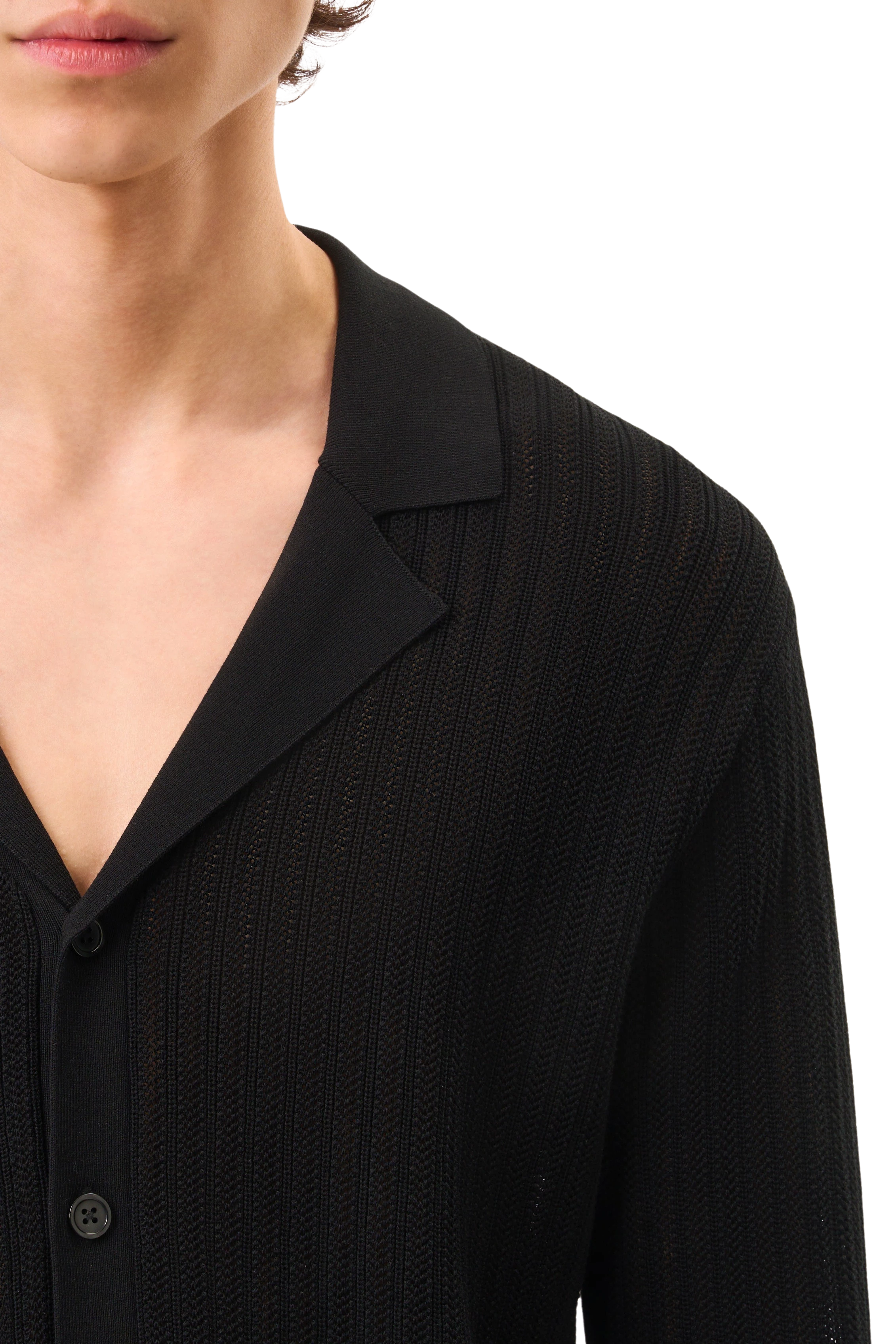 RAYMONT - Cardigan in mercerised cotton - men - Natural Aluminium - Seitenansicht