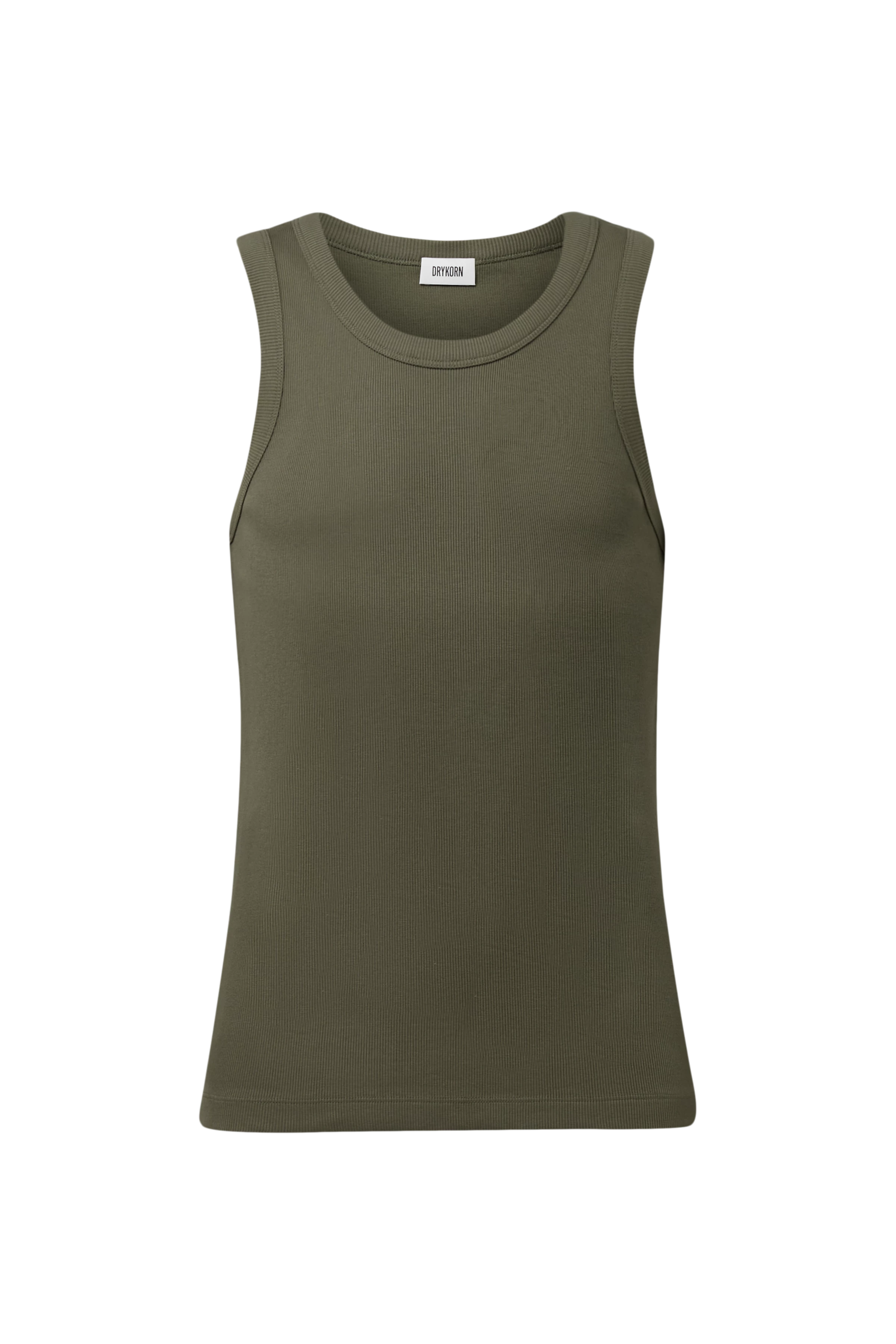 NATHAN - Body-fitted ribbed cotton tank top - men - green - Freisteller Frontansicht