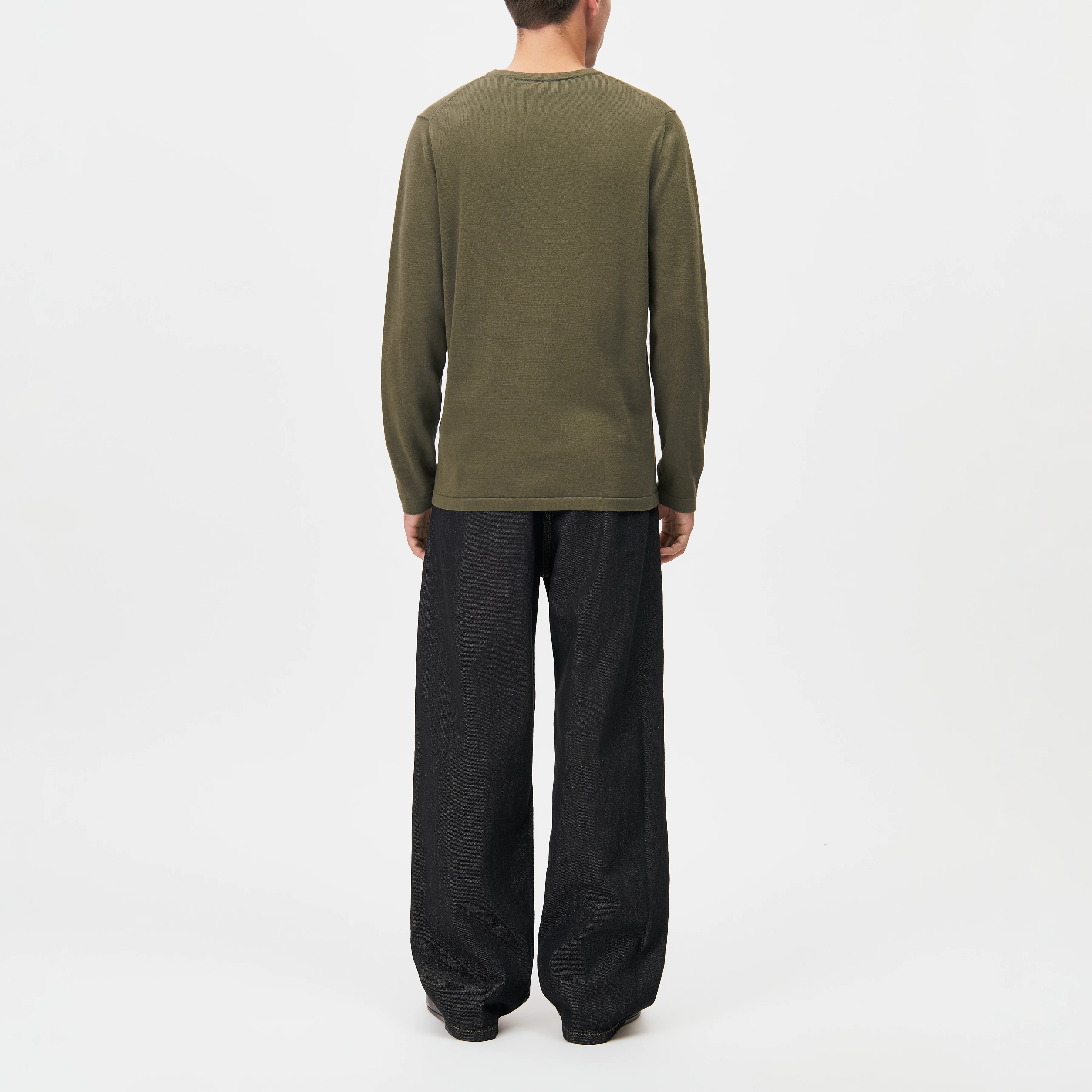 IRMINO - Long sleeve in pure cotton - men - green - Rückansicht