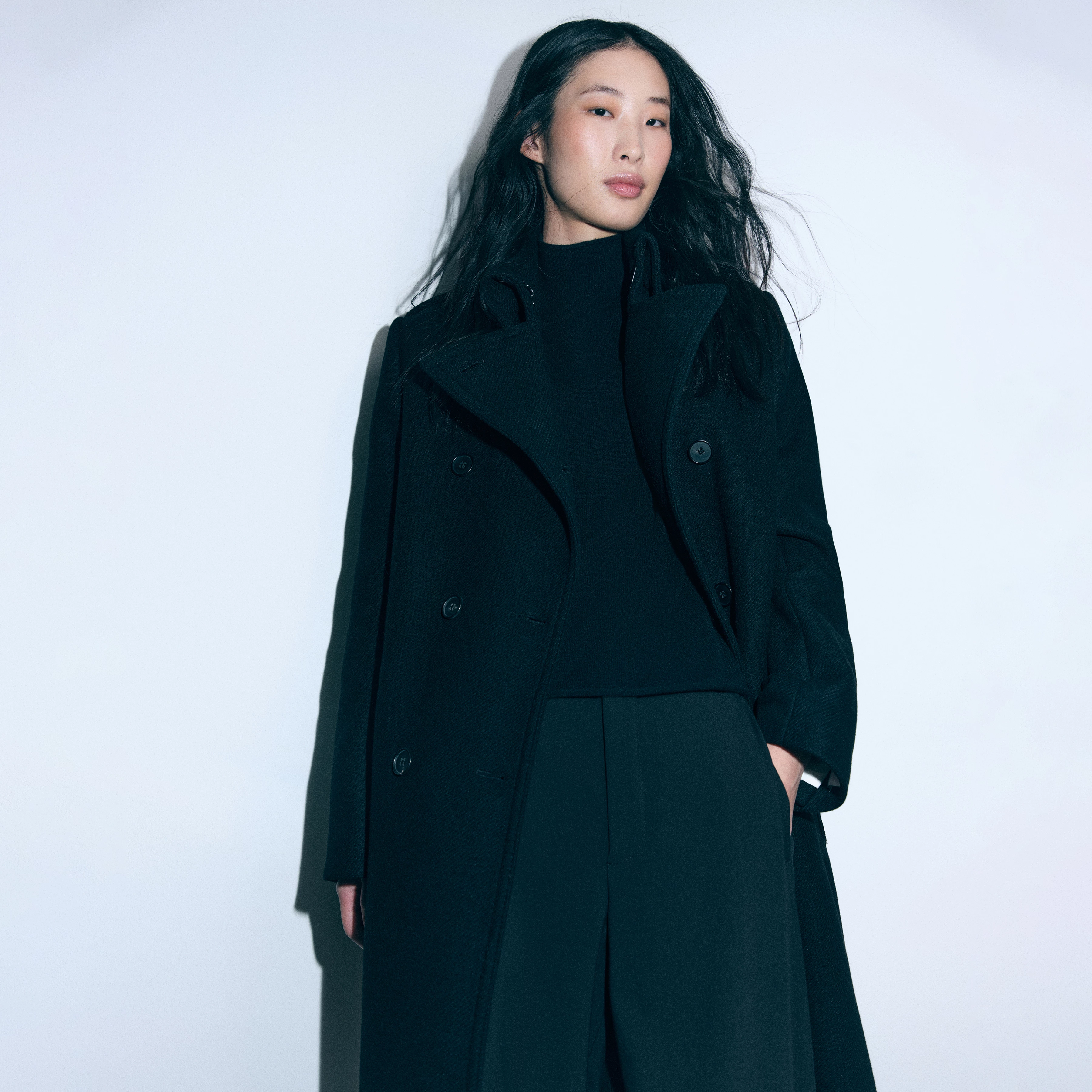 PIETHILL - Uniformmantel in winterlichem Woll-Mix - Damen - schwarz