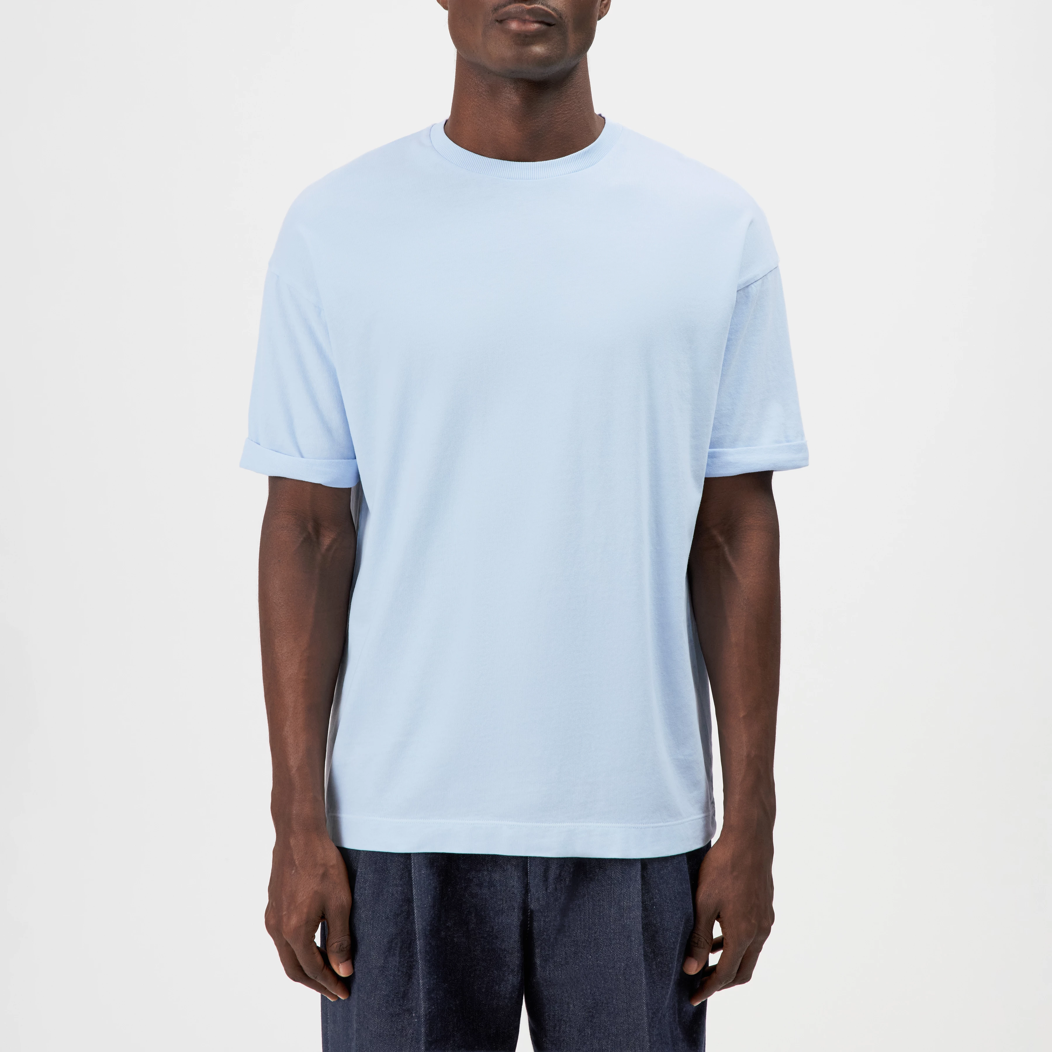 THILO - Relaxed fit T-shirt in soft cotton with washed look - men - blue - Frontansicht