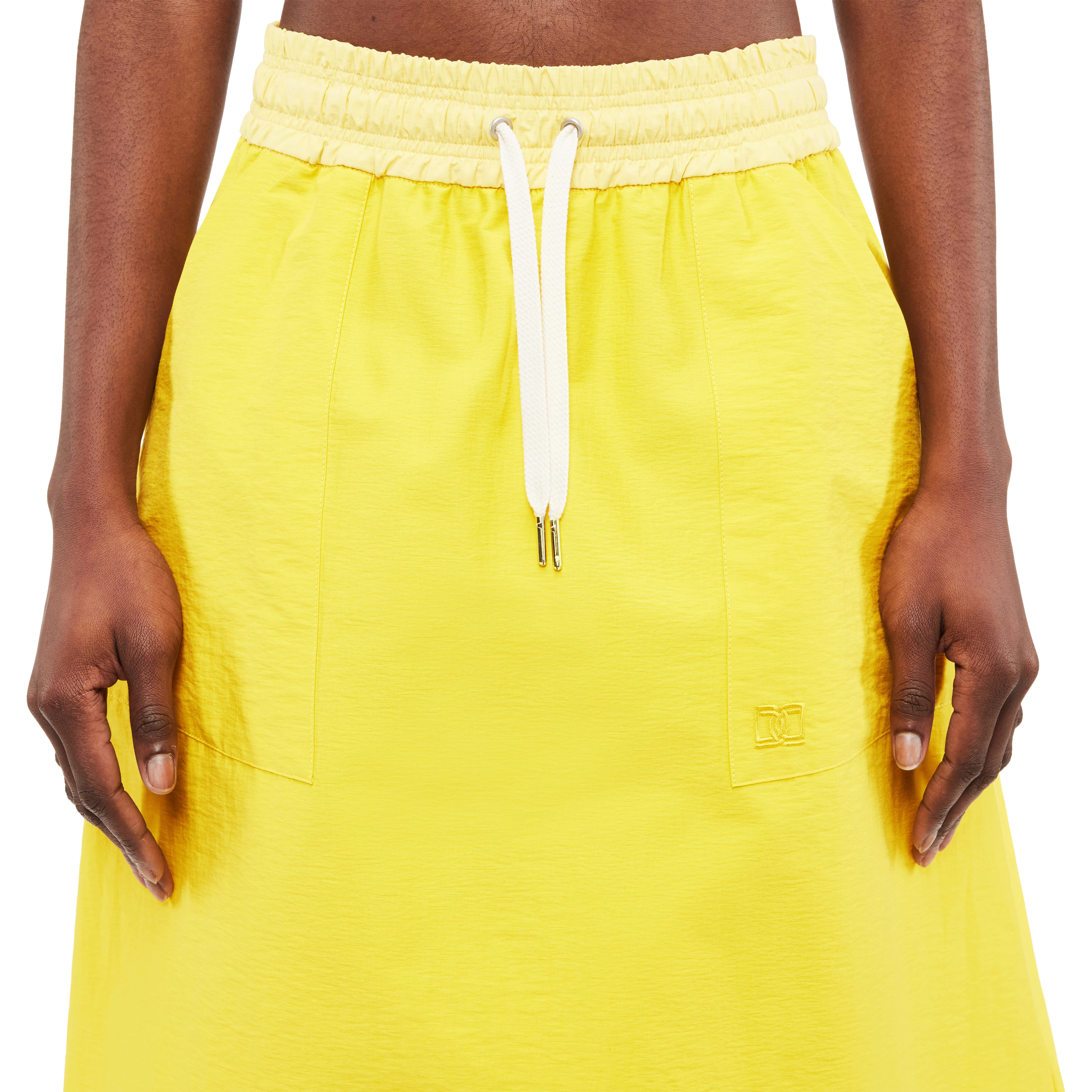 DAFREE_2 - Sporty skirt in blended cotton - women - yellow - Detailansicht am Model
