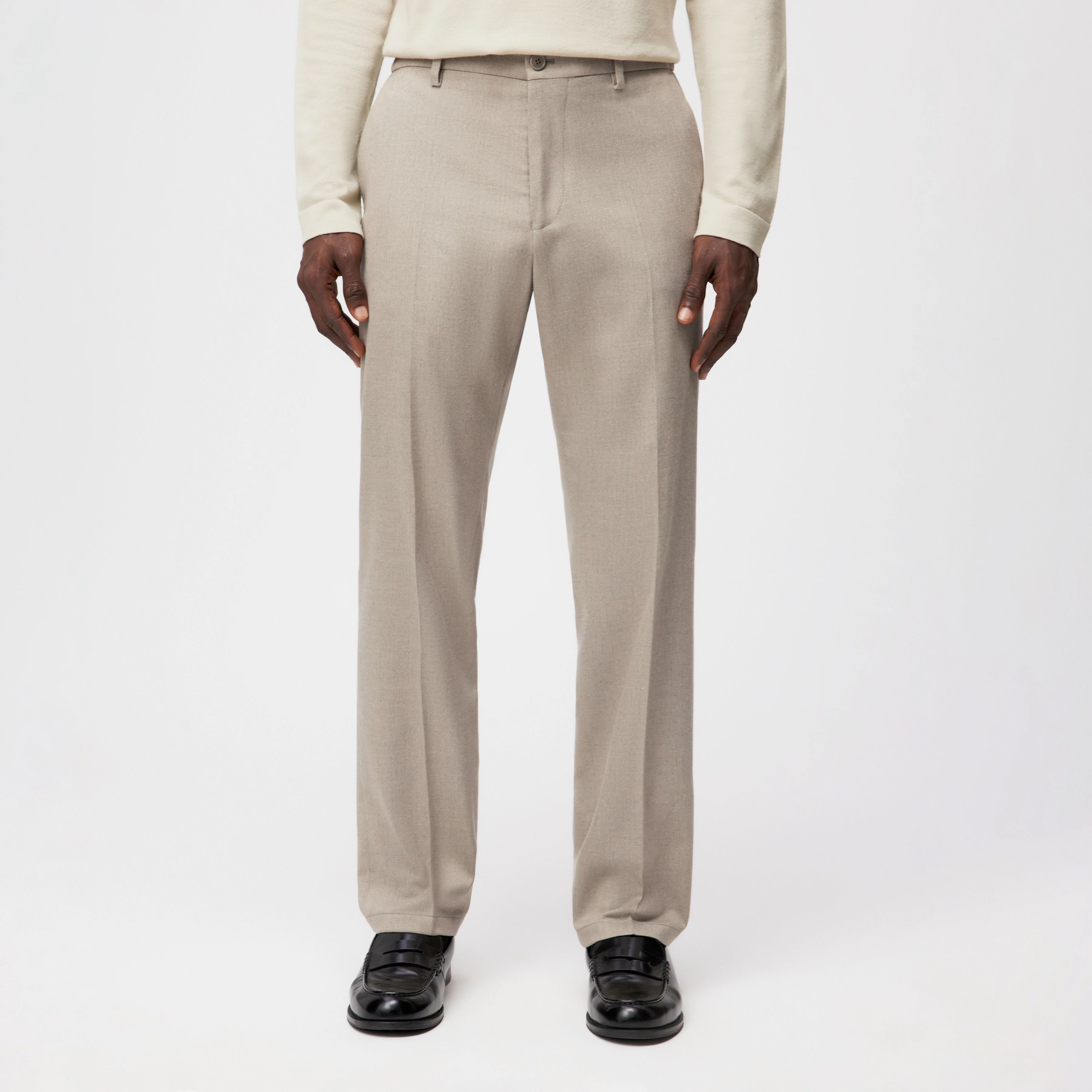 AJEND_RGLR - Konfektionierte Hose in softem Flanell - Herren - beige - Frontansicht