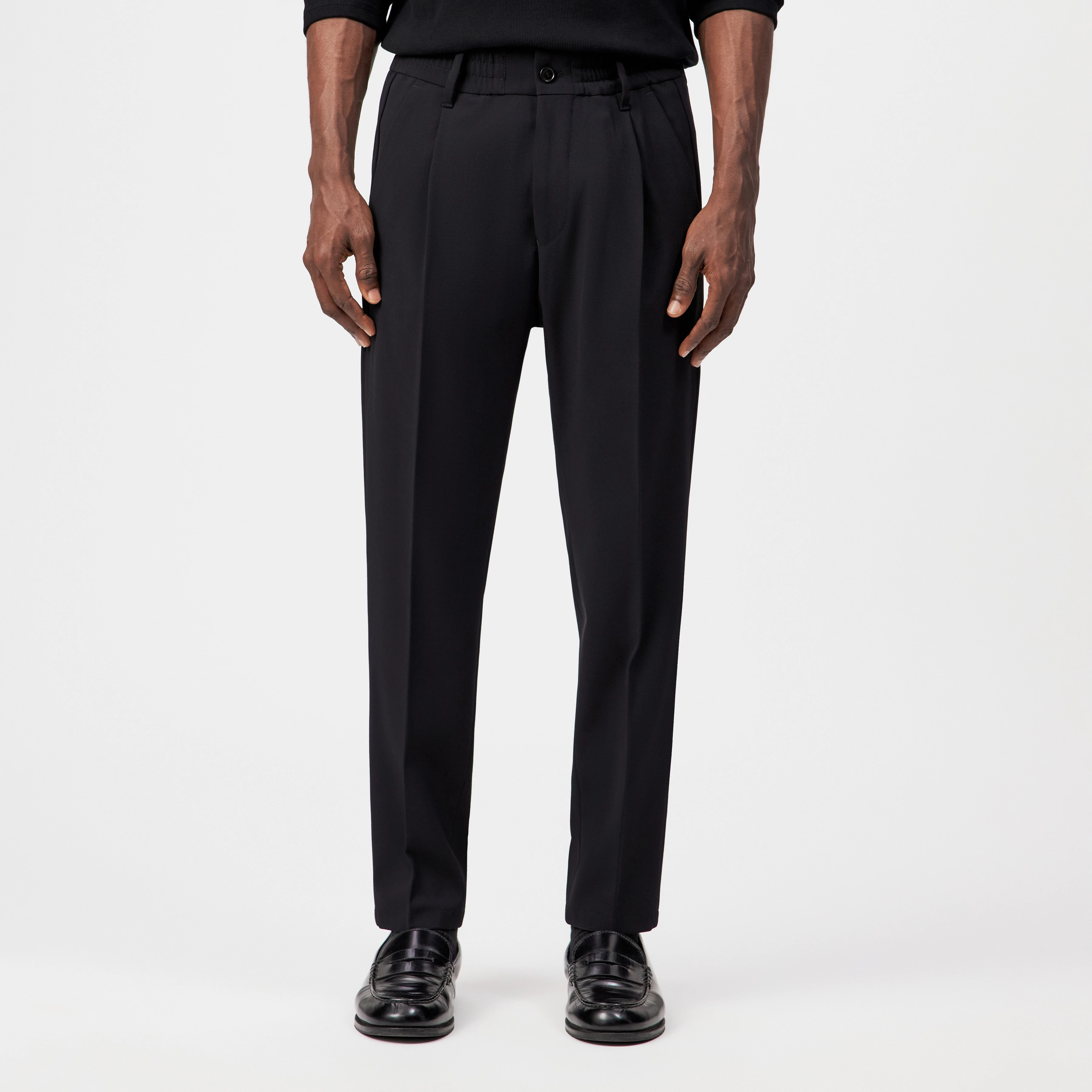 CHASY - Casual trousers with pleats in gabardine - men - Natural Aluminium - Frontansicht