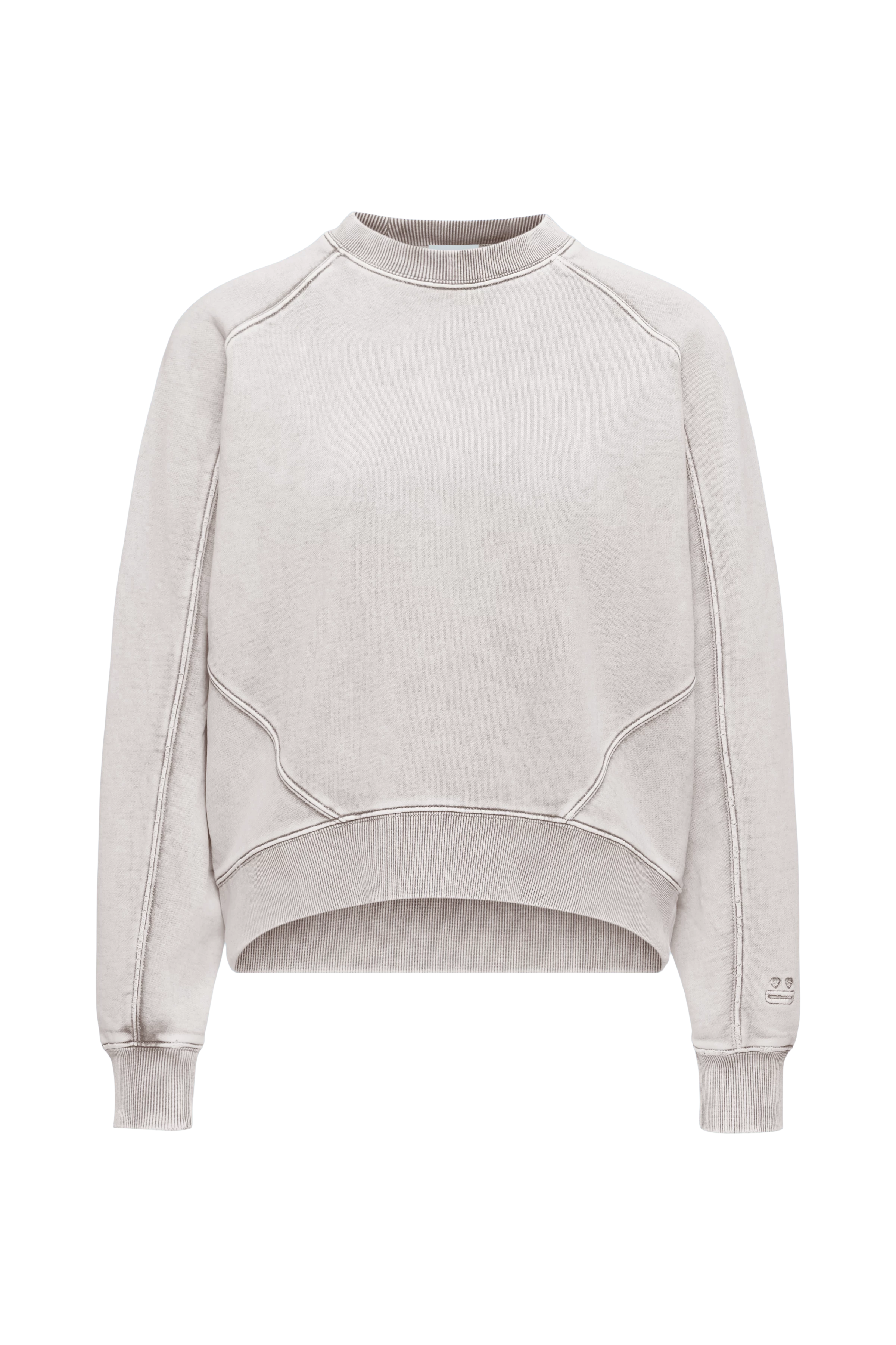 KOLIJA_P4 - Relaxed fit sweatshirt in pure cotton - women - grey - Freisteller Frontansicht