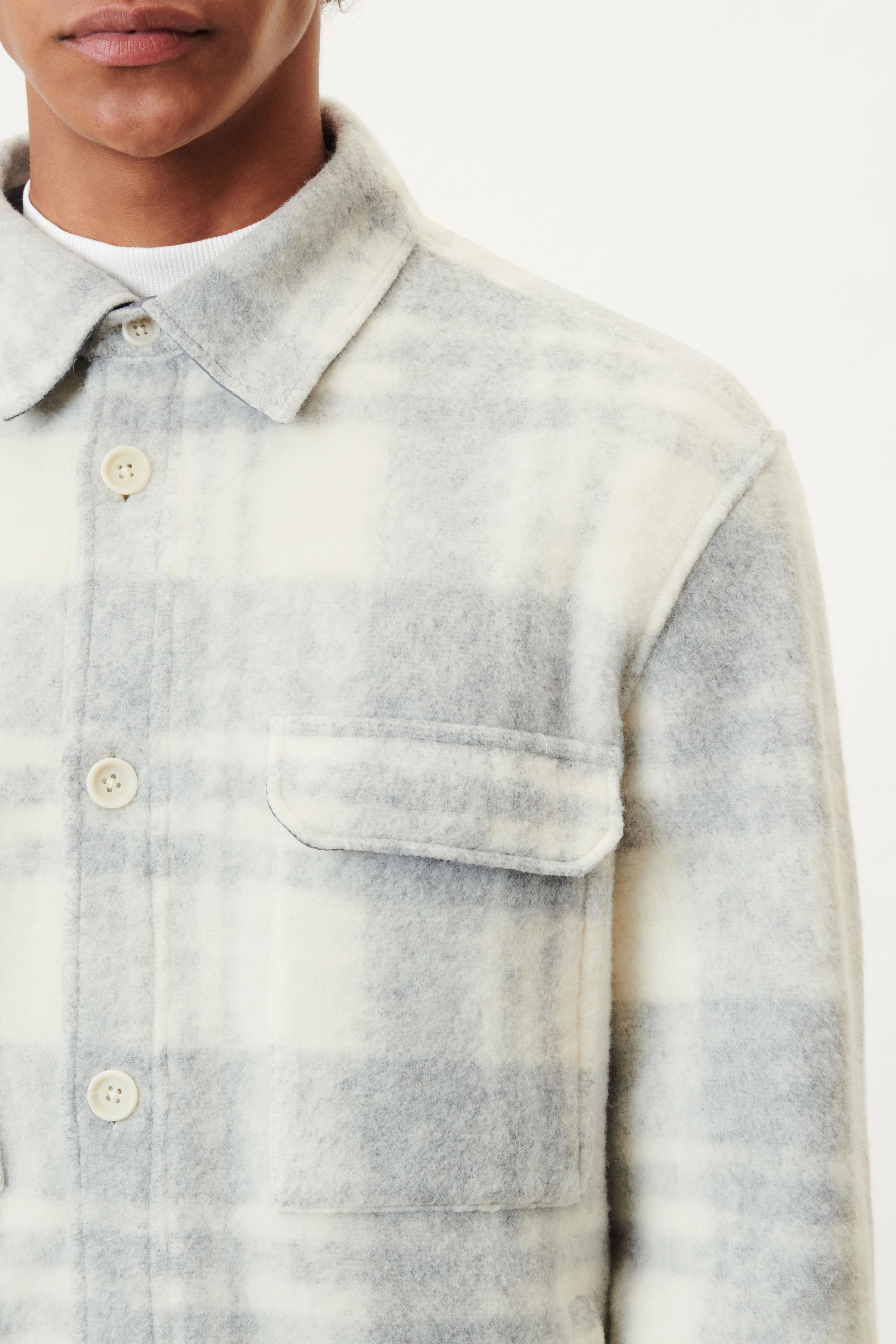 HEZAN - Overshirt in heavy Jersey - Herren - grau - Seitenansicht