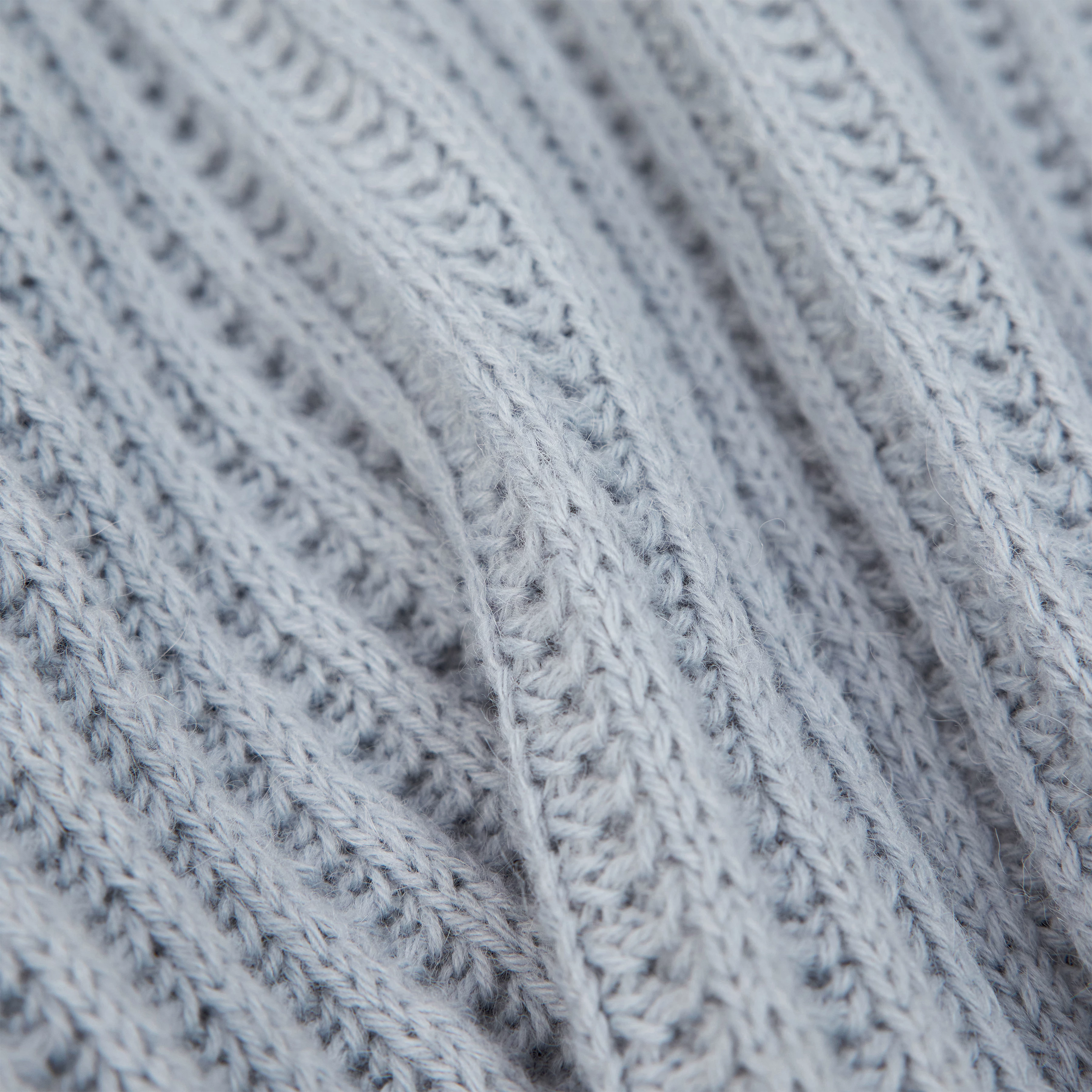 VARISA - Turtleneck jumper in wool and alpaca blend - women - blue - Materialbild (B2C)