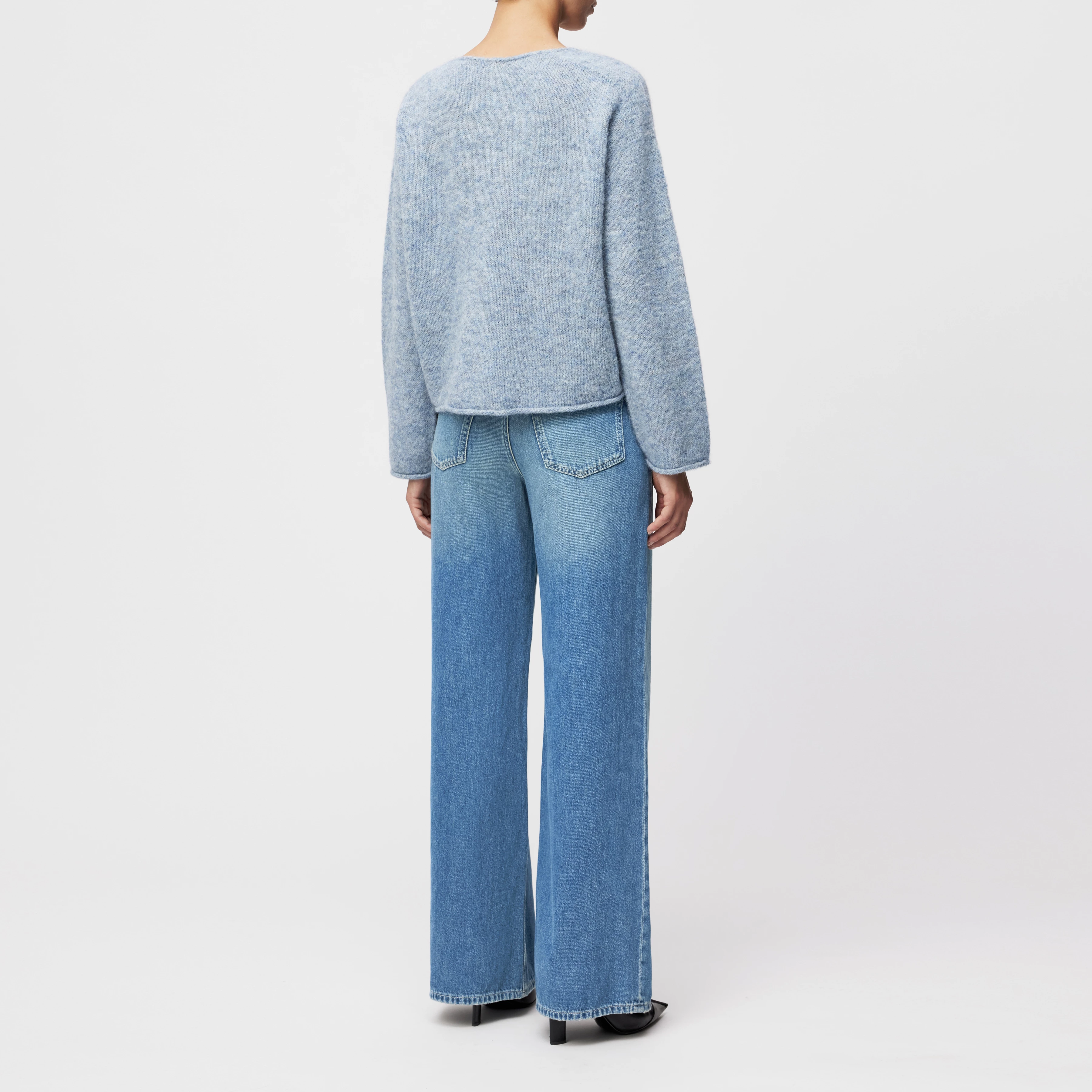SOMAIJA - Oversized Pullover in luxuriösem Alpaka-Mix - Damen - blau - Rückansicht
