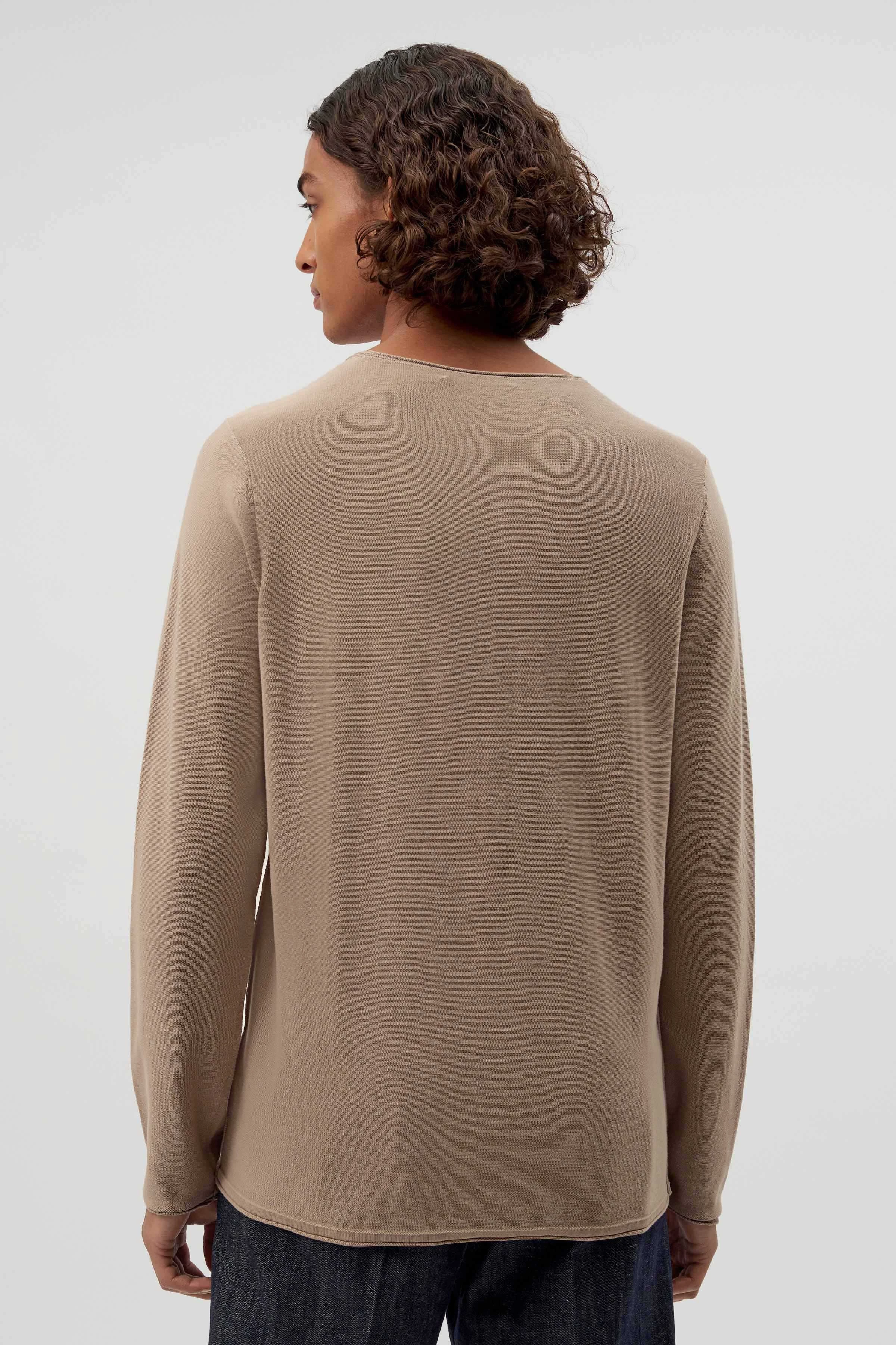 RIK - Pullover mit rollenden Kanten aus reiner Baumwolle - Herren - braun - Rückansicht