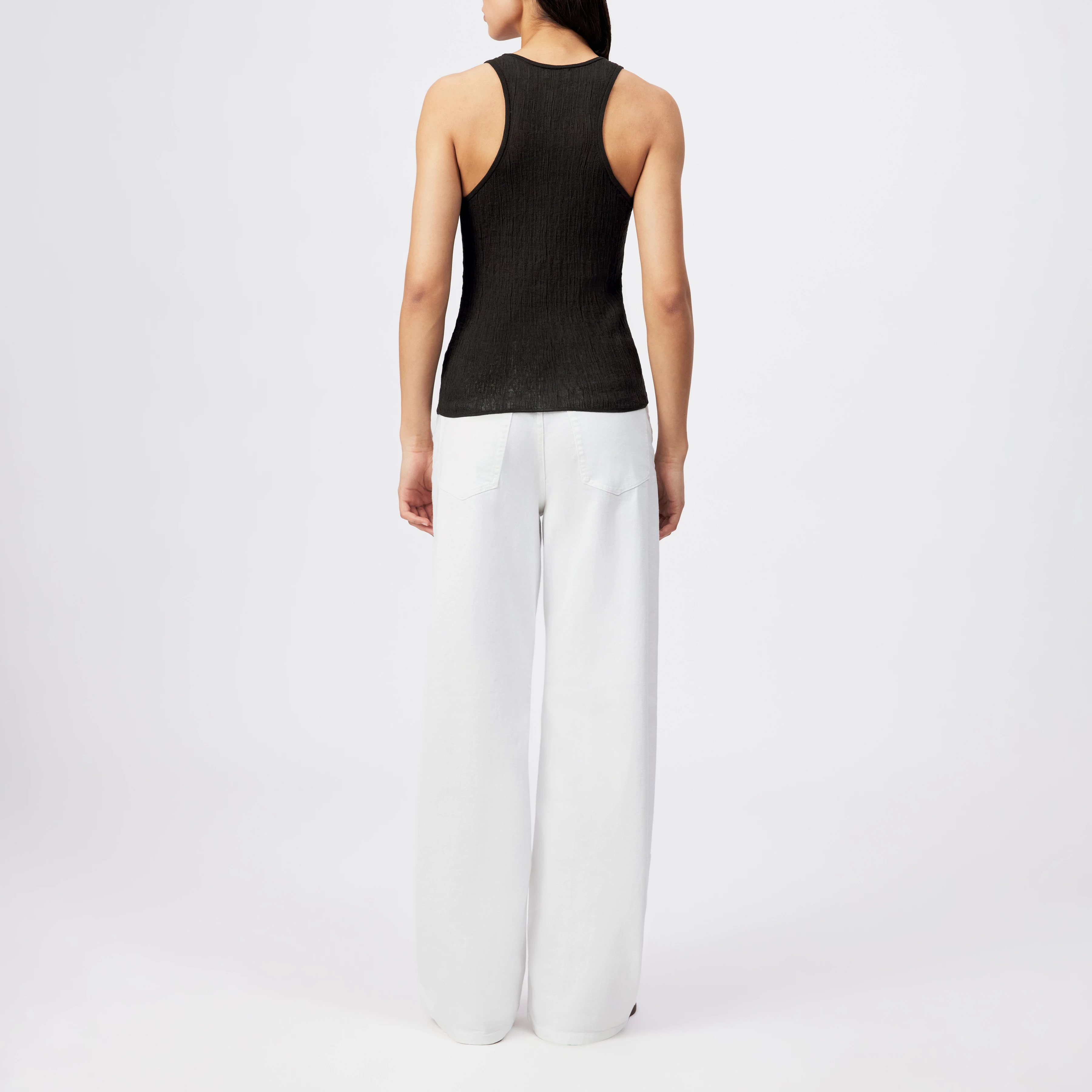 JIMA - Tanktop met ronde hals in zuiver katoen - dames - bruin - Rückansicht