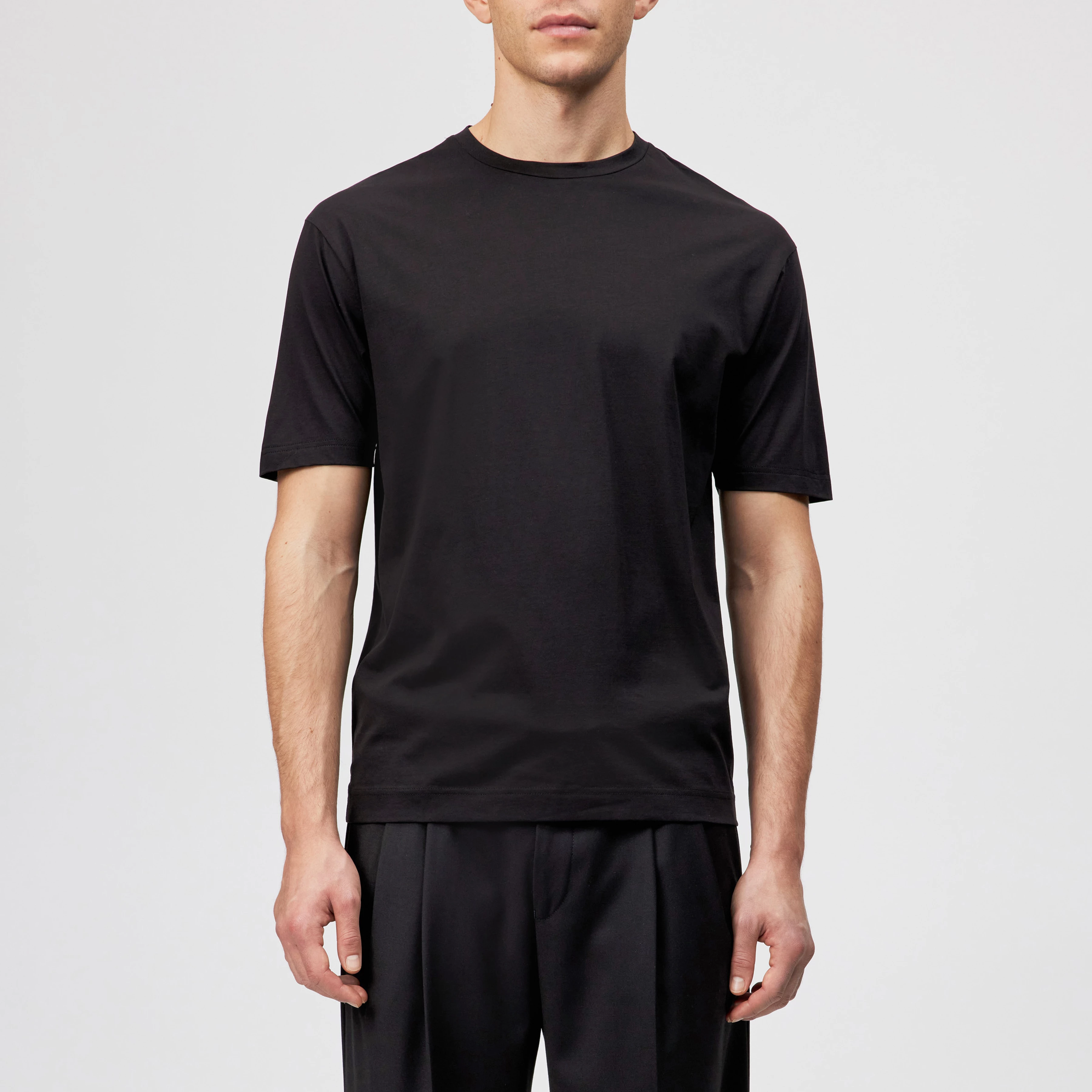 GILBERD - T-Shirt in Baumwoll-Modal-Mix - Herren - schwarz - Frontansicht