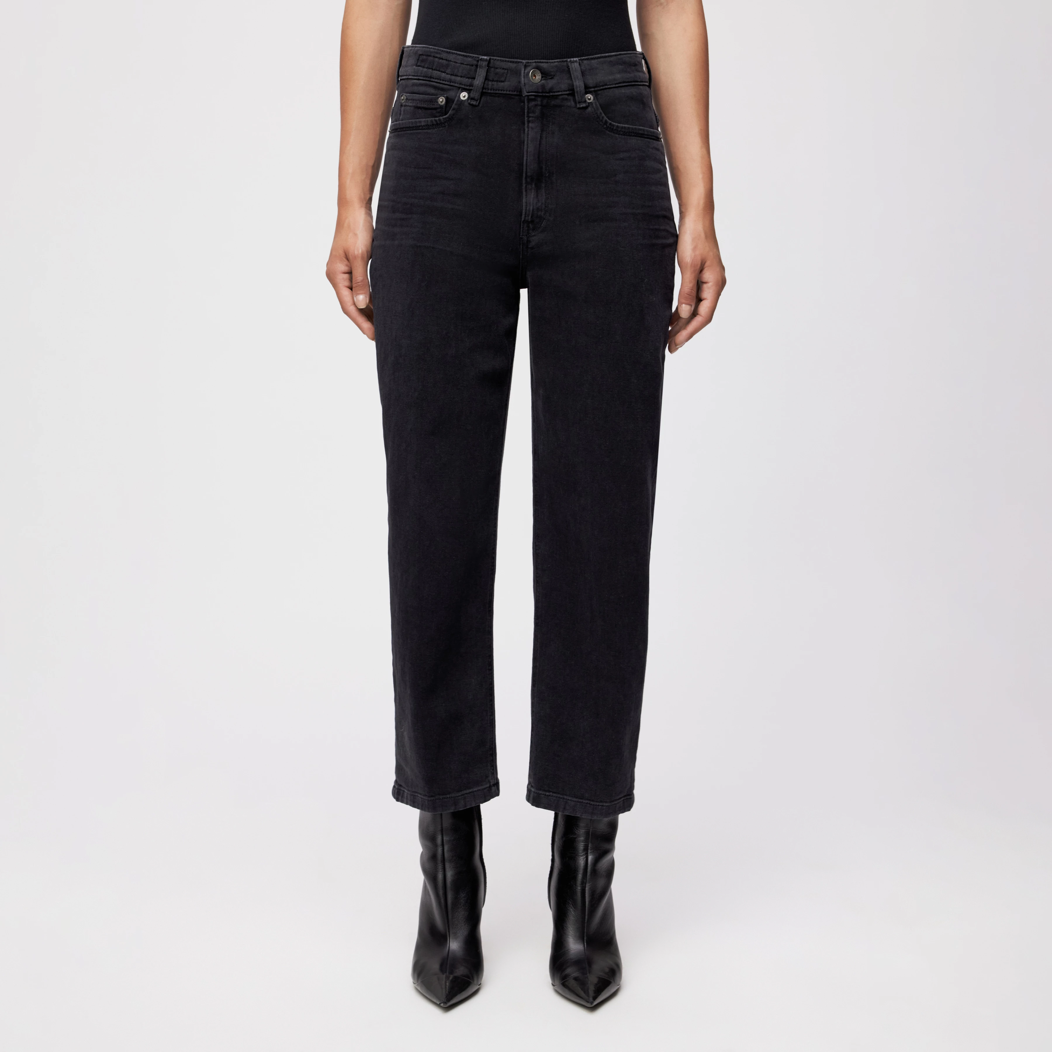 FLOWN - Low-Waist Jeans in Black-Denim - Damen - schwarz - Frontansicht