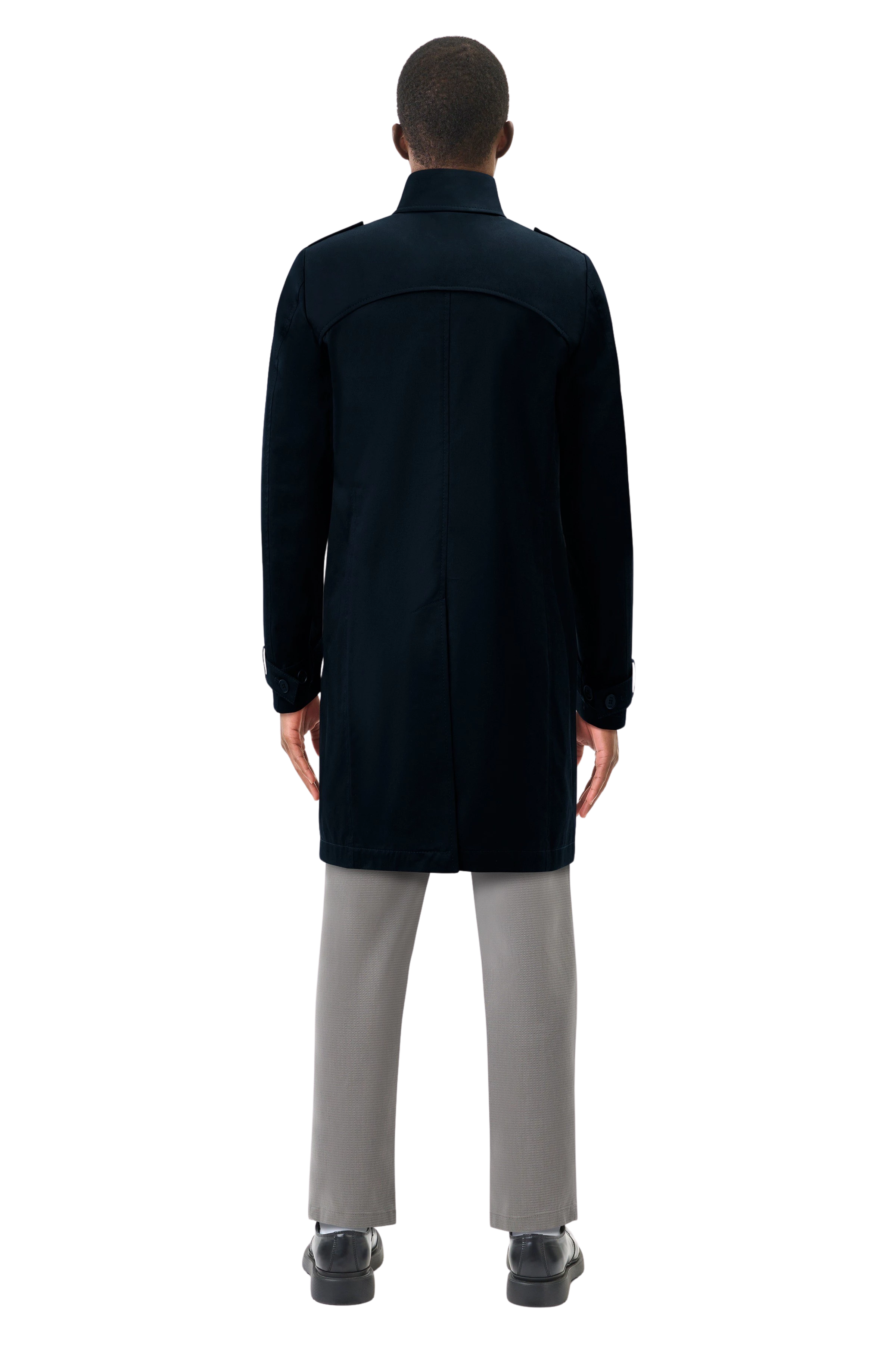 SKOPJE - Trenchcoat in Baumwoll-Gabardine - Herren - schwarz - Rückansicht