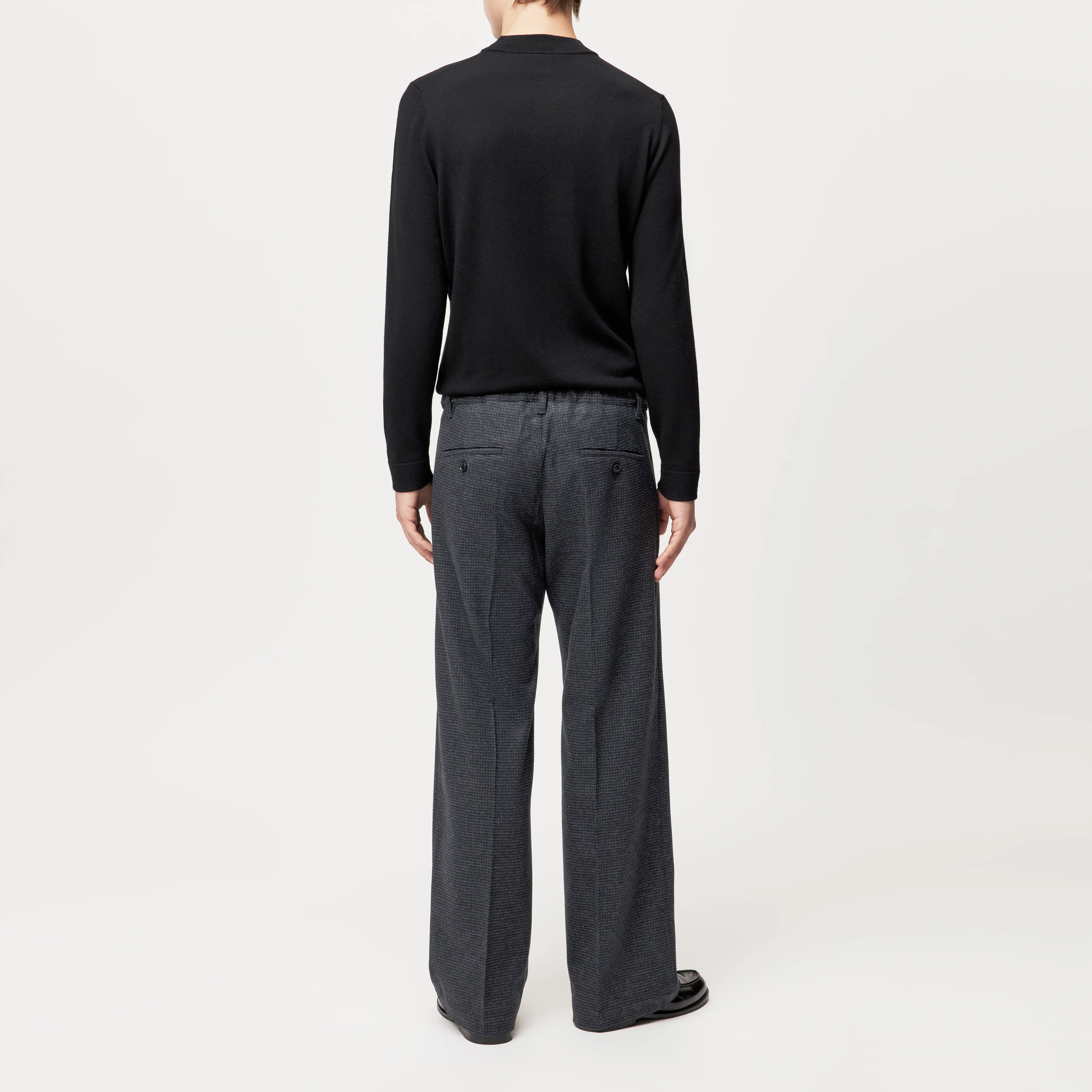 WYDER_SN - Weite Hose in Hahnentritt-Dessin - Herren - grau - Rückansicht