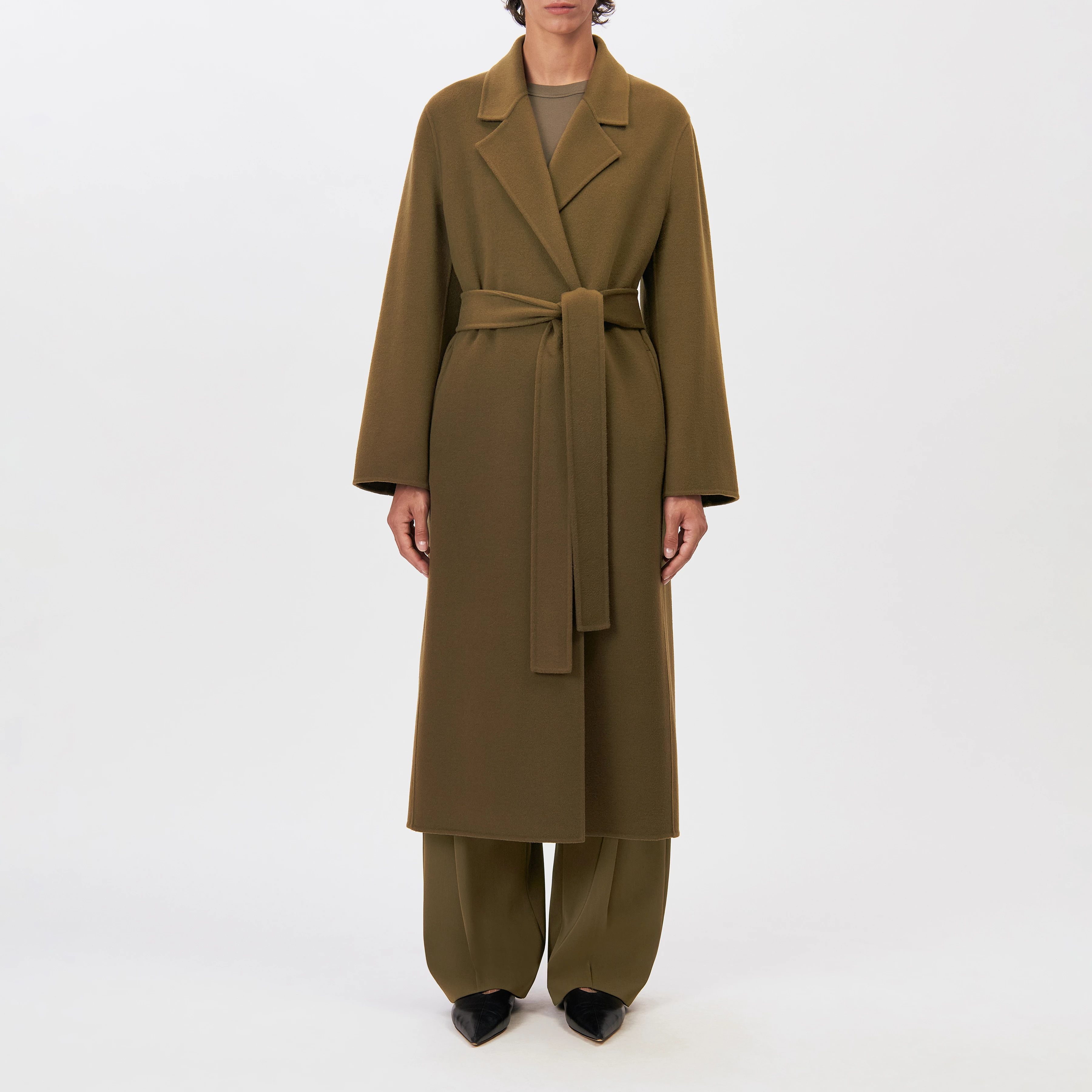 UPAVON - Relaxed fit belted coat - women - green - Frontansicht
