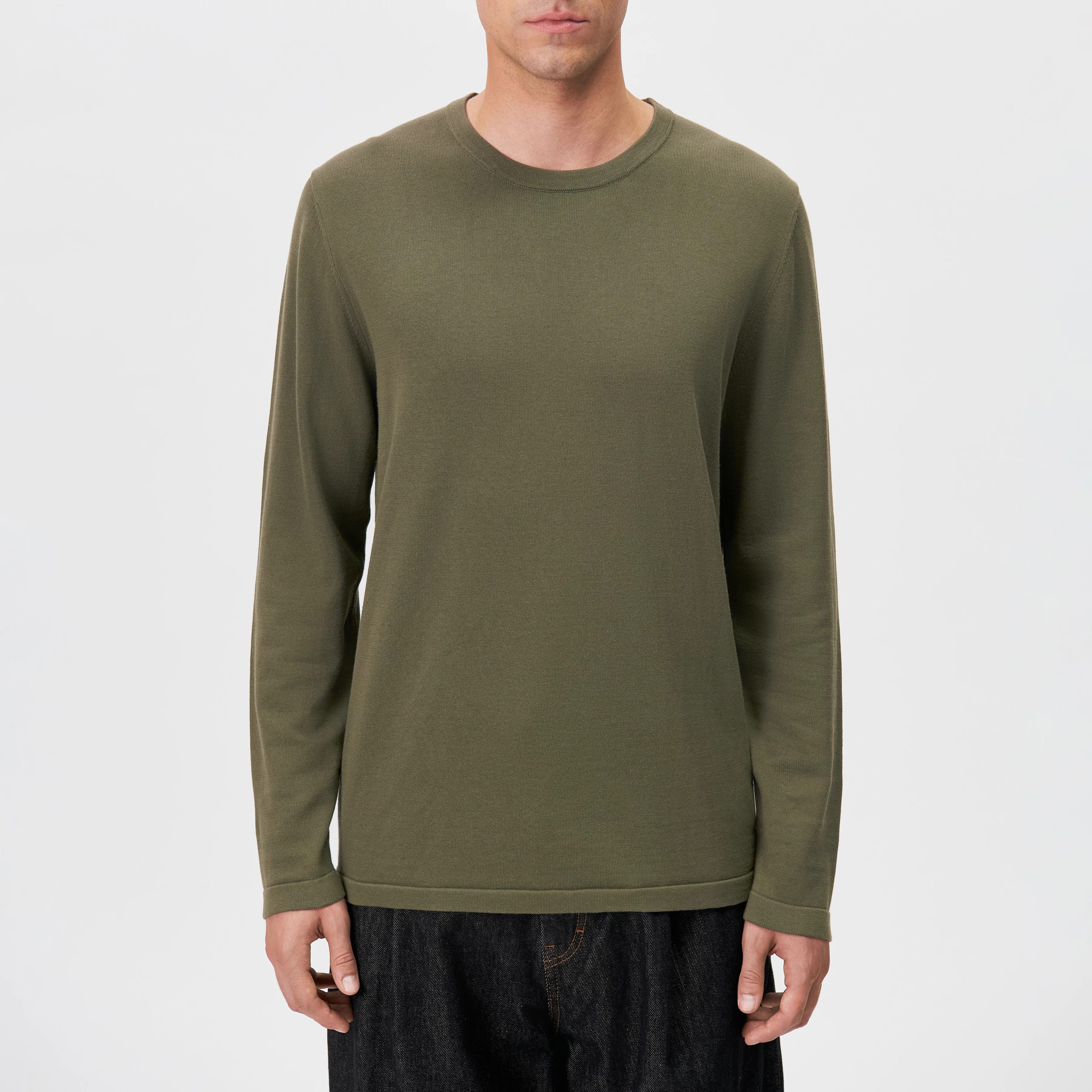 IRMINO - Long sleeve in pure cotton - men - green - Frontansicht